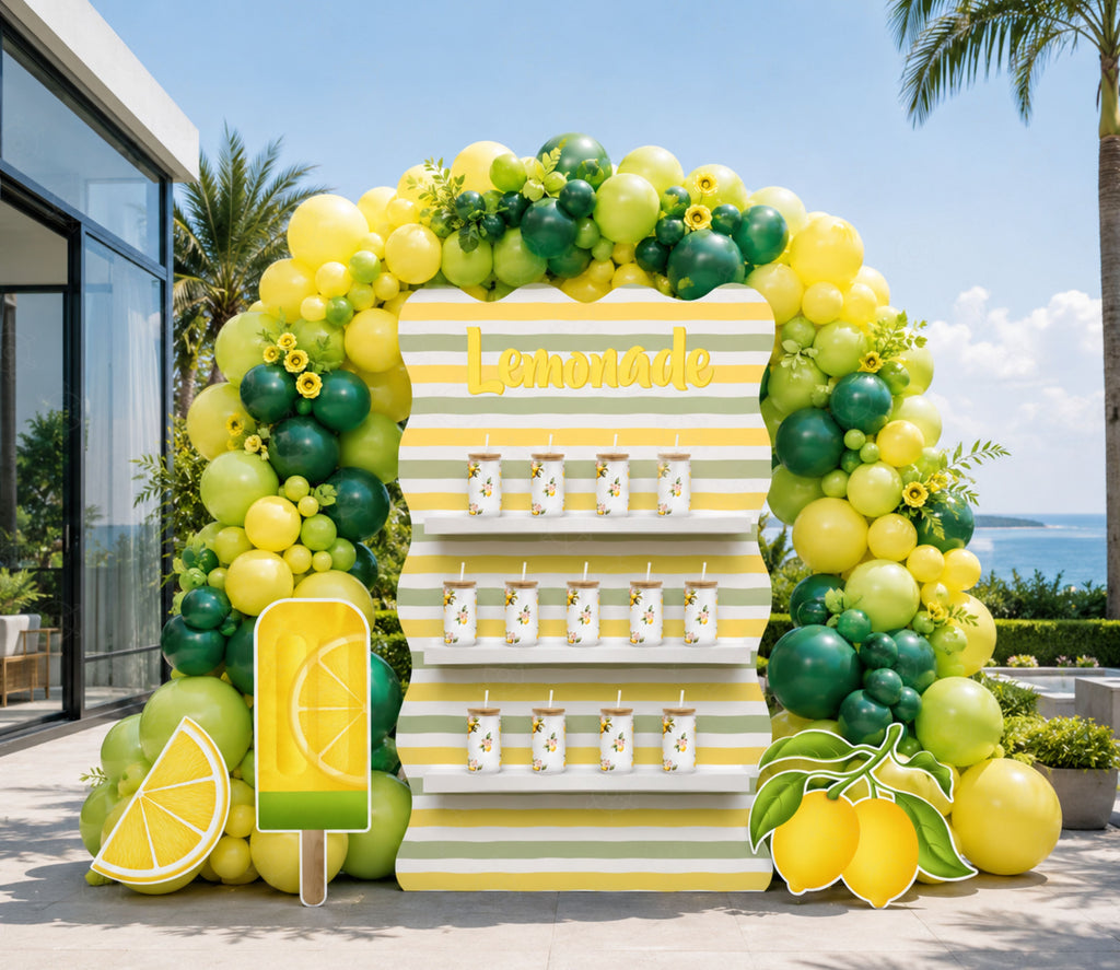 Personalized Lemon Party Decorations | Backdrop & Cutout Sets | Sweet Lemon Party Decor