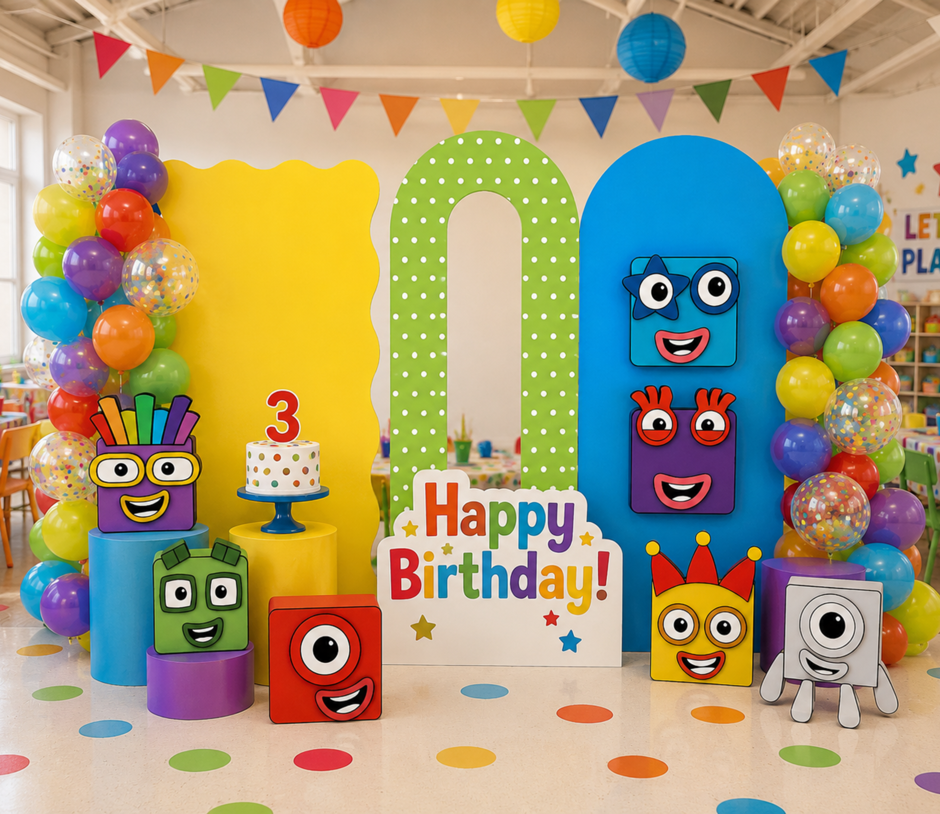 Numberblocks Birthday Backdrop & Cutouts | Personalized Kids Party Decorations