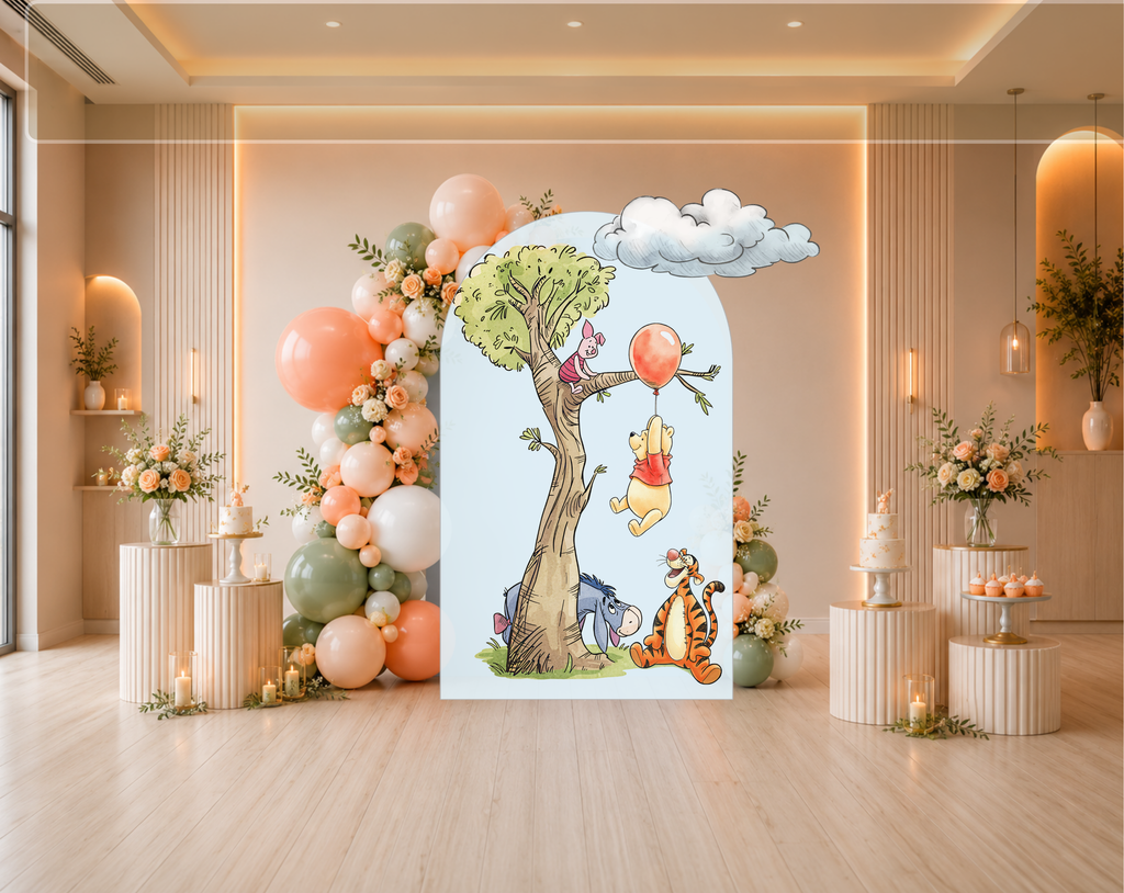 Personalized Classic Bear Party Decorations | Woodland Baby Shower Backdrop & Character Cutouts (Copy)