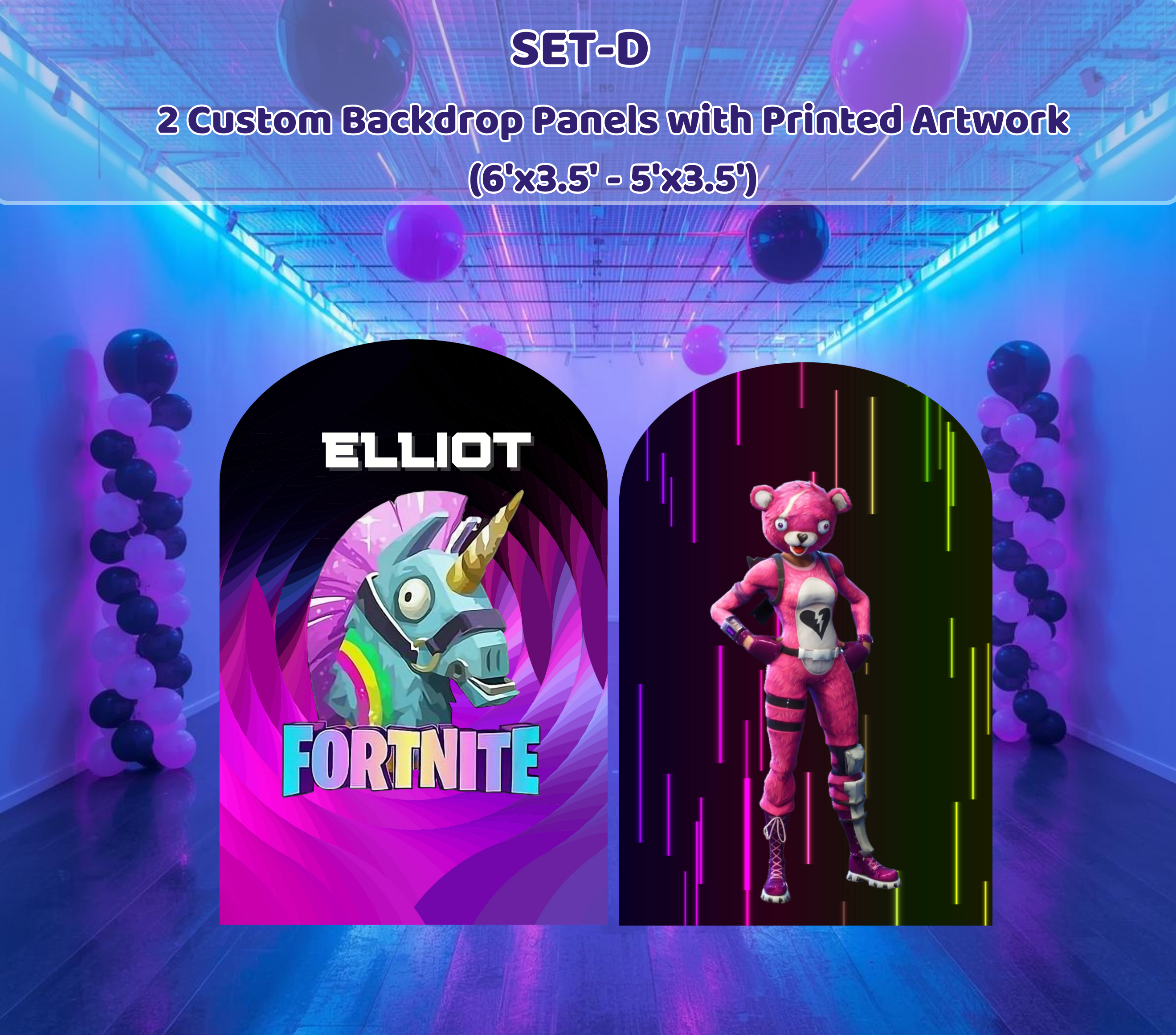 Personalized Battle Game Birthday Backdrop & Cutouts | Gamer Party Decorations