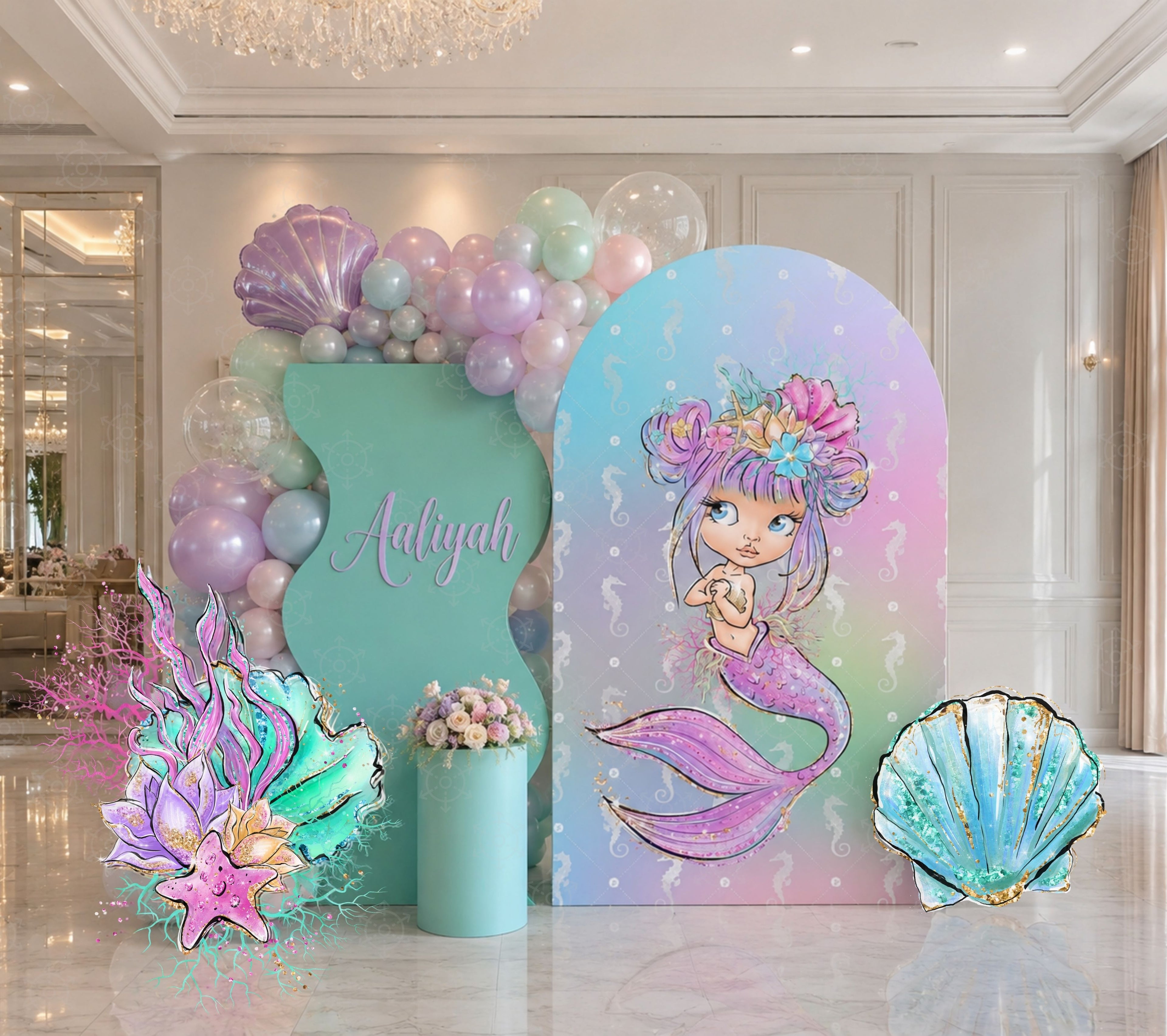 Sweet Little Mermaid First Birthday Decorations | Personalized Little Mermaid Party Decorations