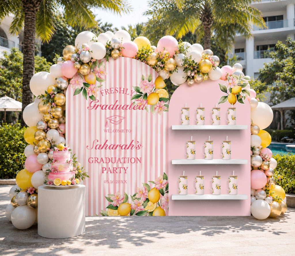 Personalized Lemon Party Decorations | Backdrop & Cutout Sets | Sweet Lemon Party Decor