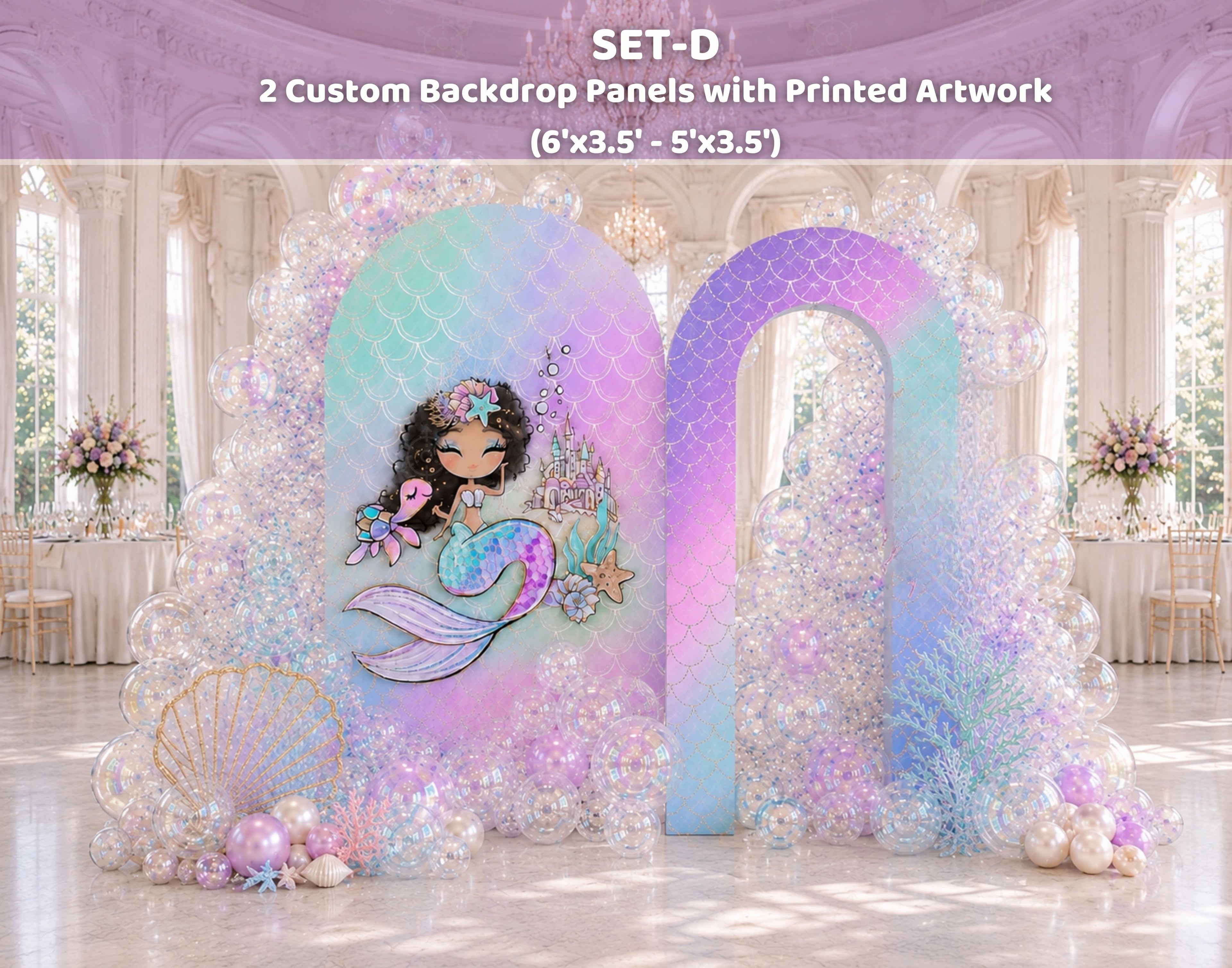 Enchanting Mermaid Party Decoration Set | Unique Under the Sea Backdrops & Cutouts | Birthday Photo Booth Props
