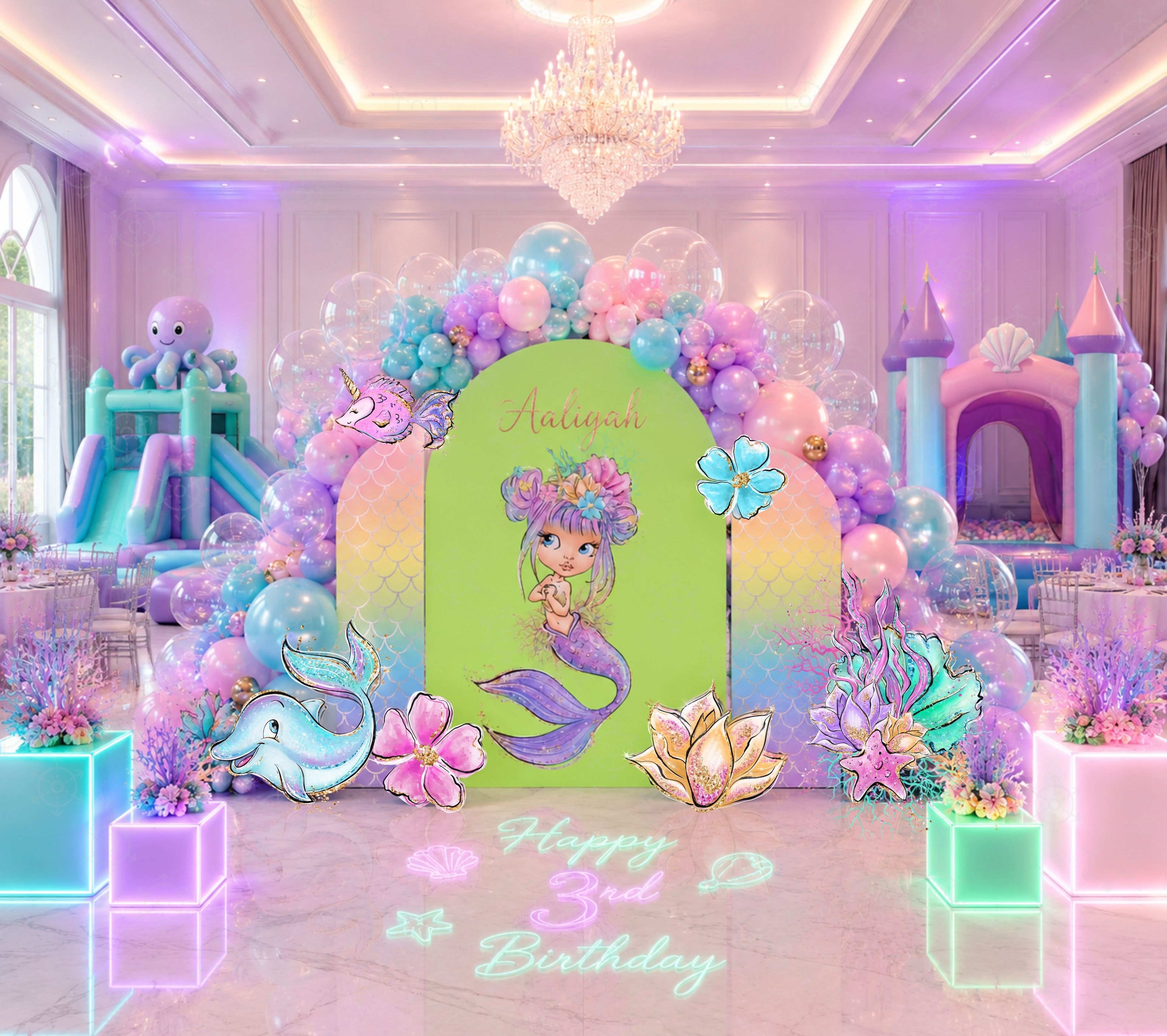 Sweet Little Mermaid First Birthday Decorations | Personalized Little Mermaid Party Decorations