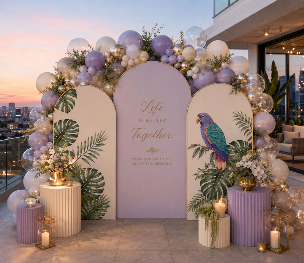 Tropical Birds Birthday Decorations | Personalized Backdrop & Party Sets