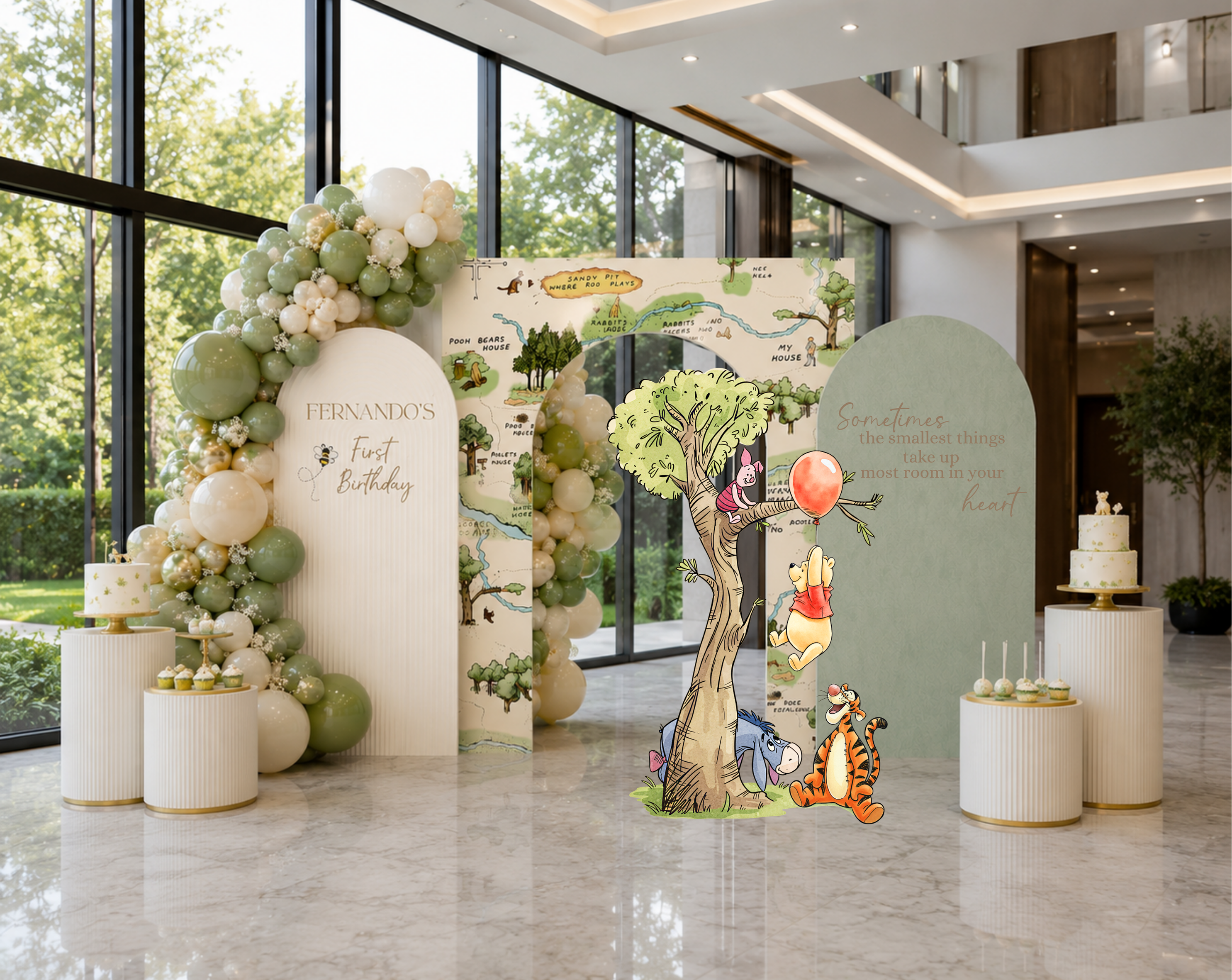 Personalized Classic Bear Party Decorations | Woodland Baby Shower Backdrop & Character Cutouts (Copy)