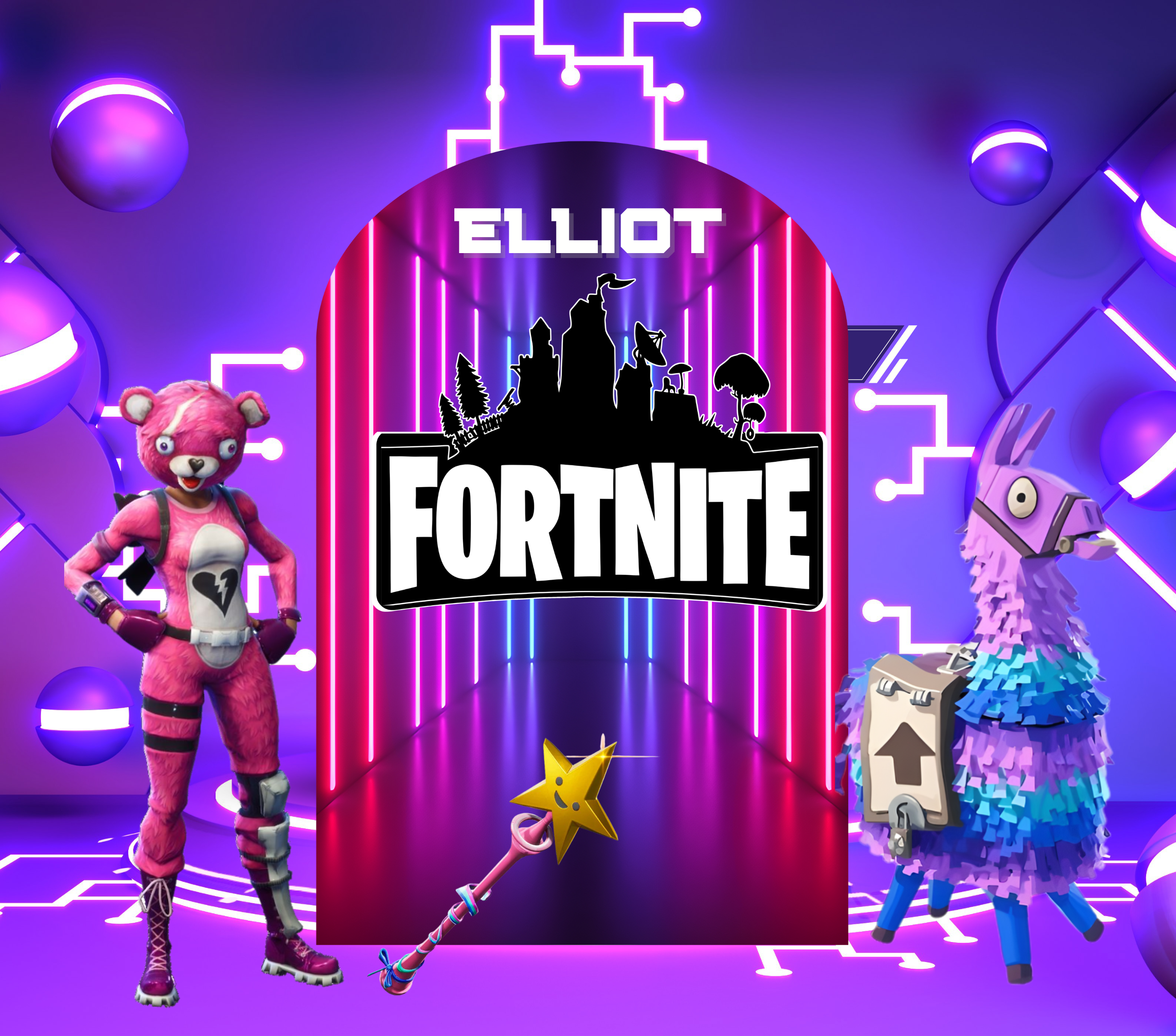 Personalized Battle Game Birthday Backdrop & Cutouts | Gamer Party Decorations