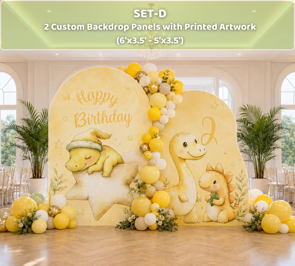 Cute Baby Dinosaur Party Decorations | Personalized Backdrop, Arch Panels & Cutouts