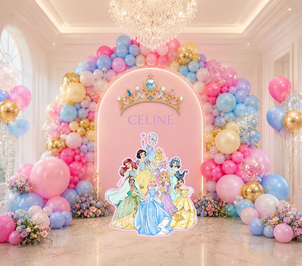 Custom Princess Birthday Party Backdrop & Yard Sign Set