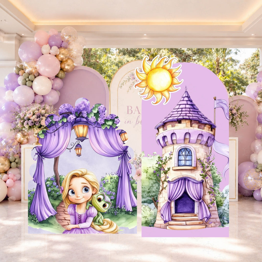 Custom Princess Party Backdrop Long Hair Princess Decoration