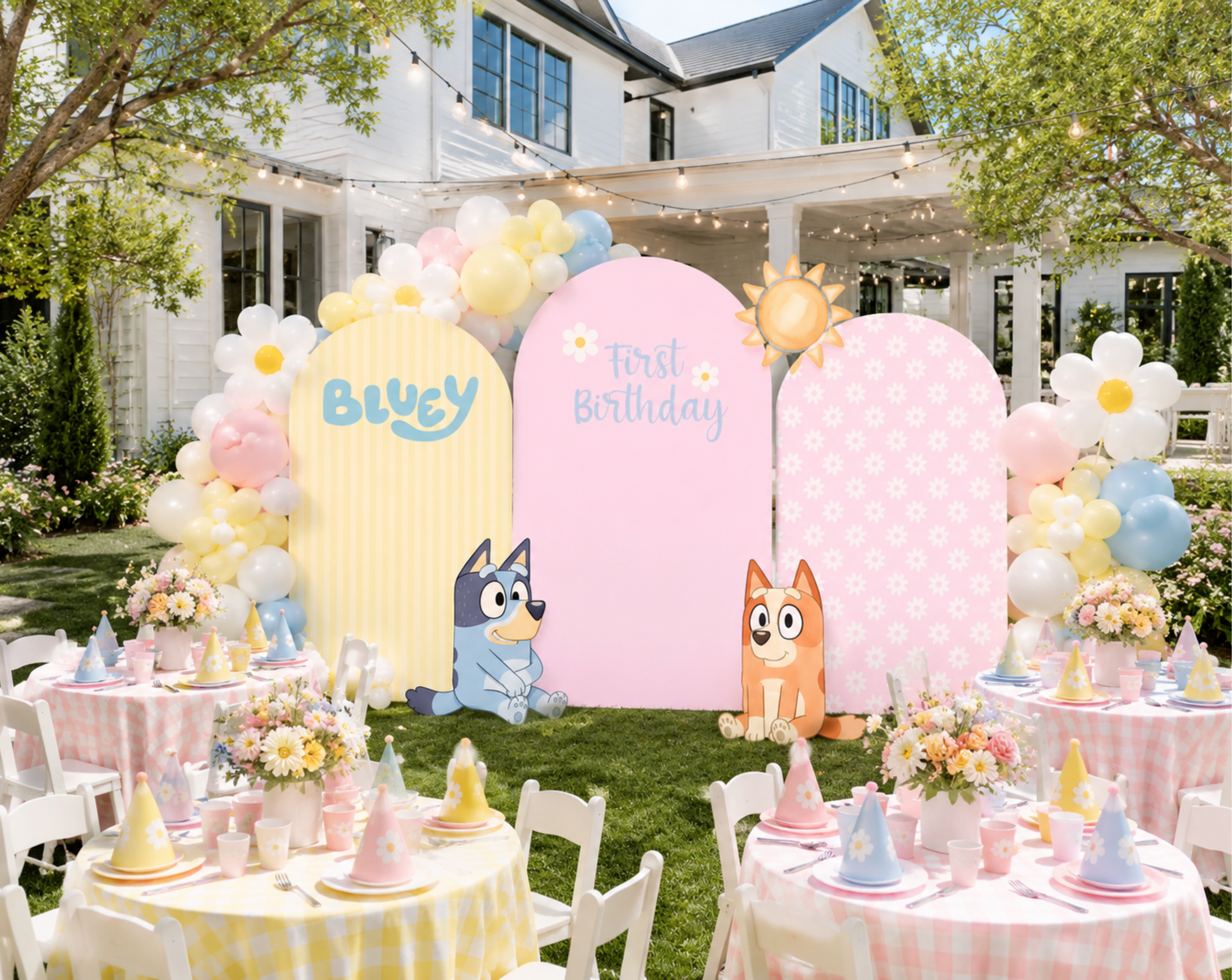 Personalized Puppy Family Party Decorations | First Birthday Backdrop & Character Cutouts (Copy)