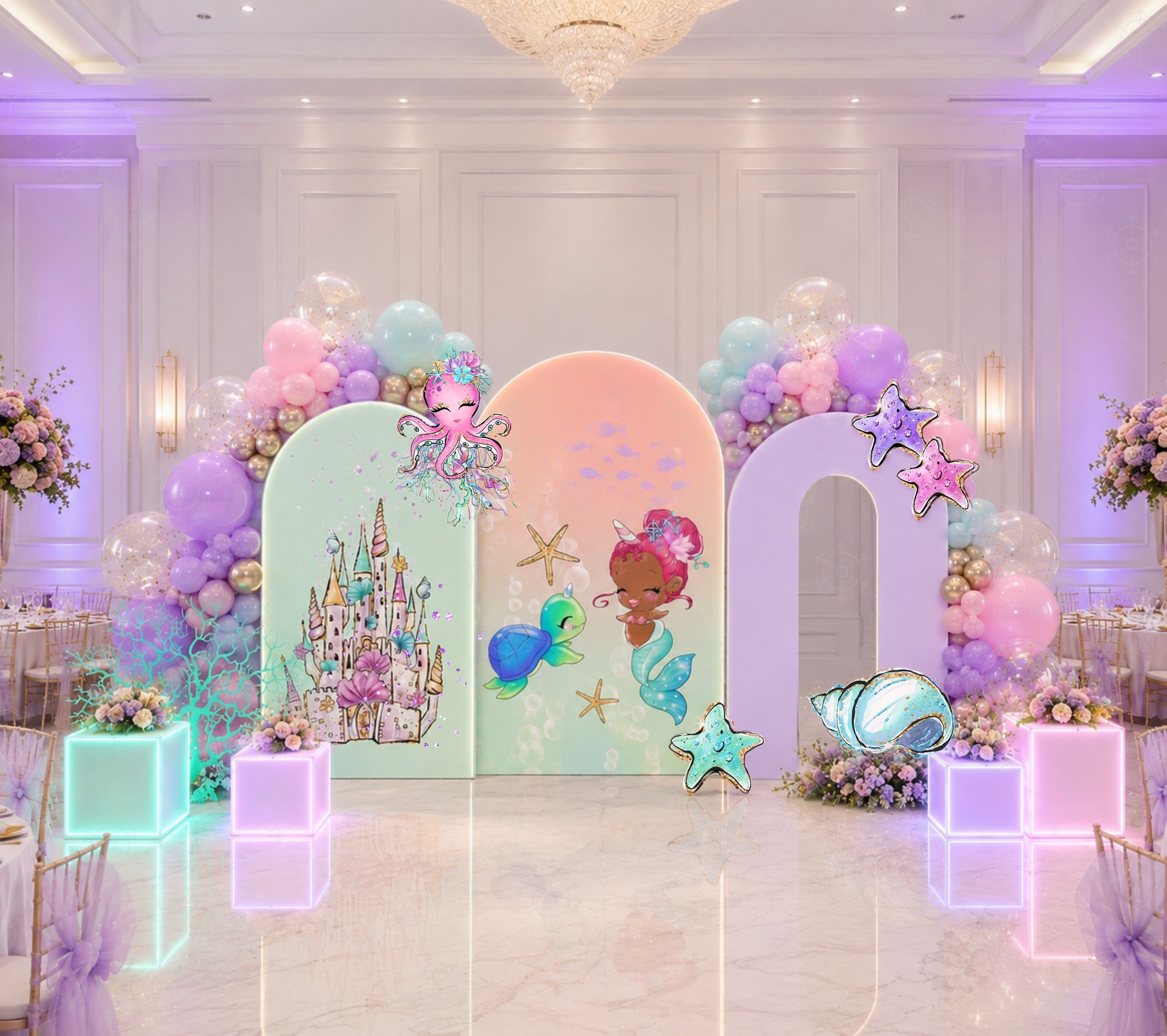 Sweet Little Mermaid First Birthday Decorations | Personalized Little Mermaid Party Decorations