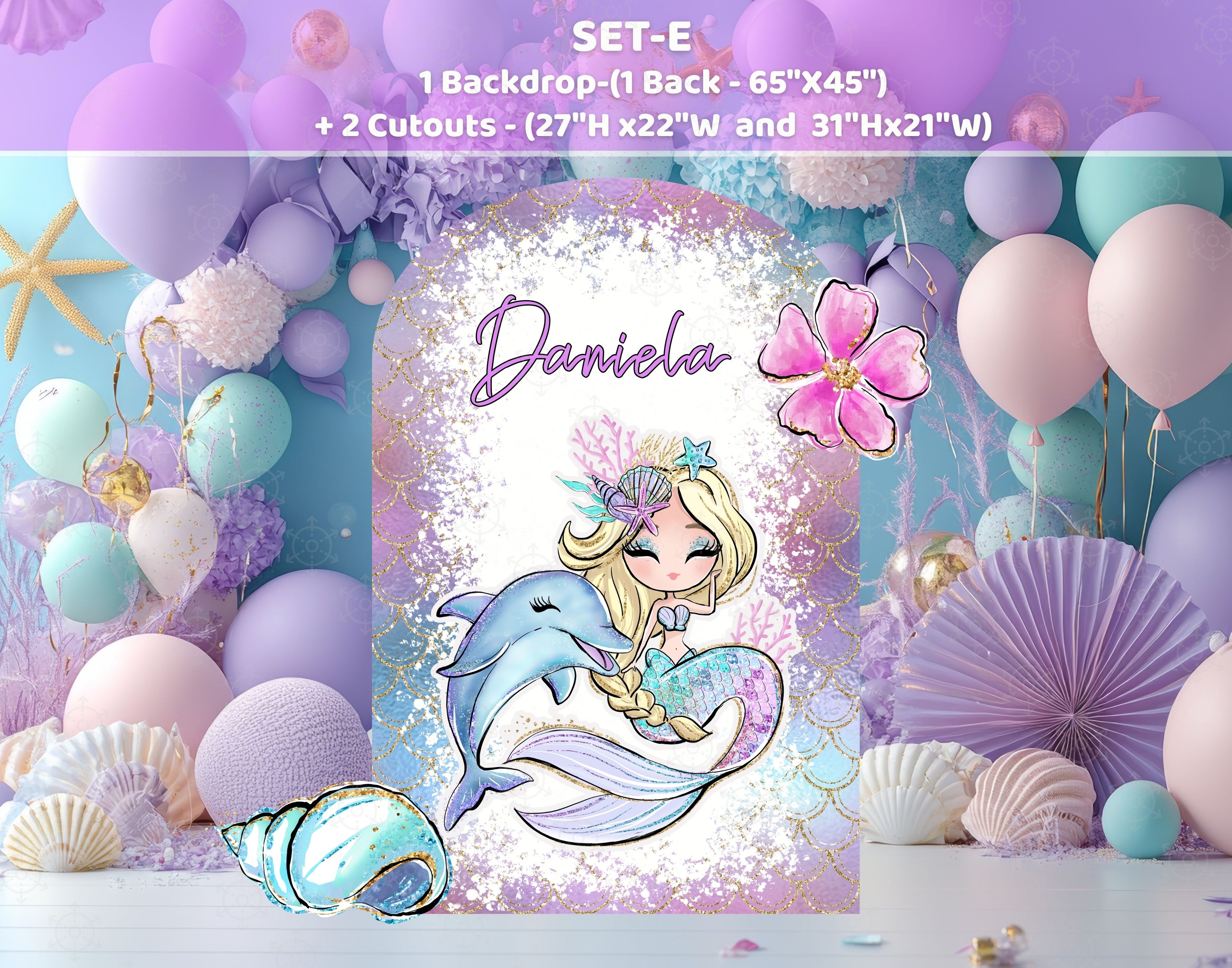 Enchanting Mermaid Party Decoration Set | Unique Under the Sea Backdrops & Cutouts | Birthday Photo Booth Props