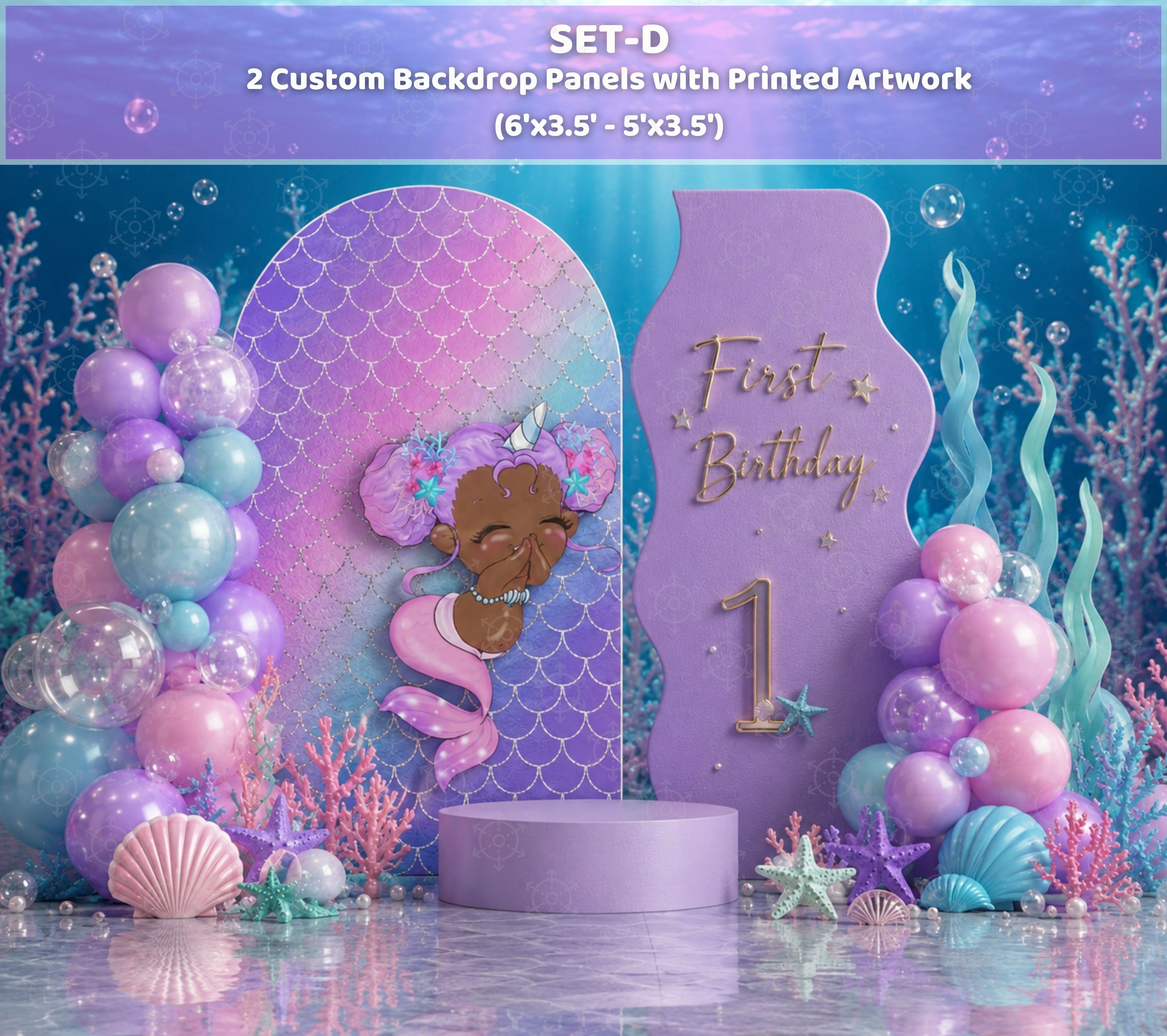 Sweet Little Mermaid First Birthday Decorations | Personalized Little Mermaid Party Decorations