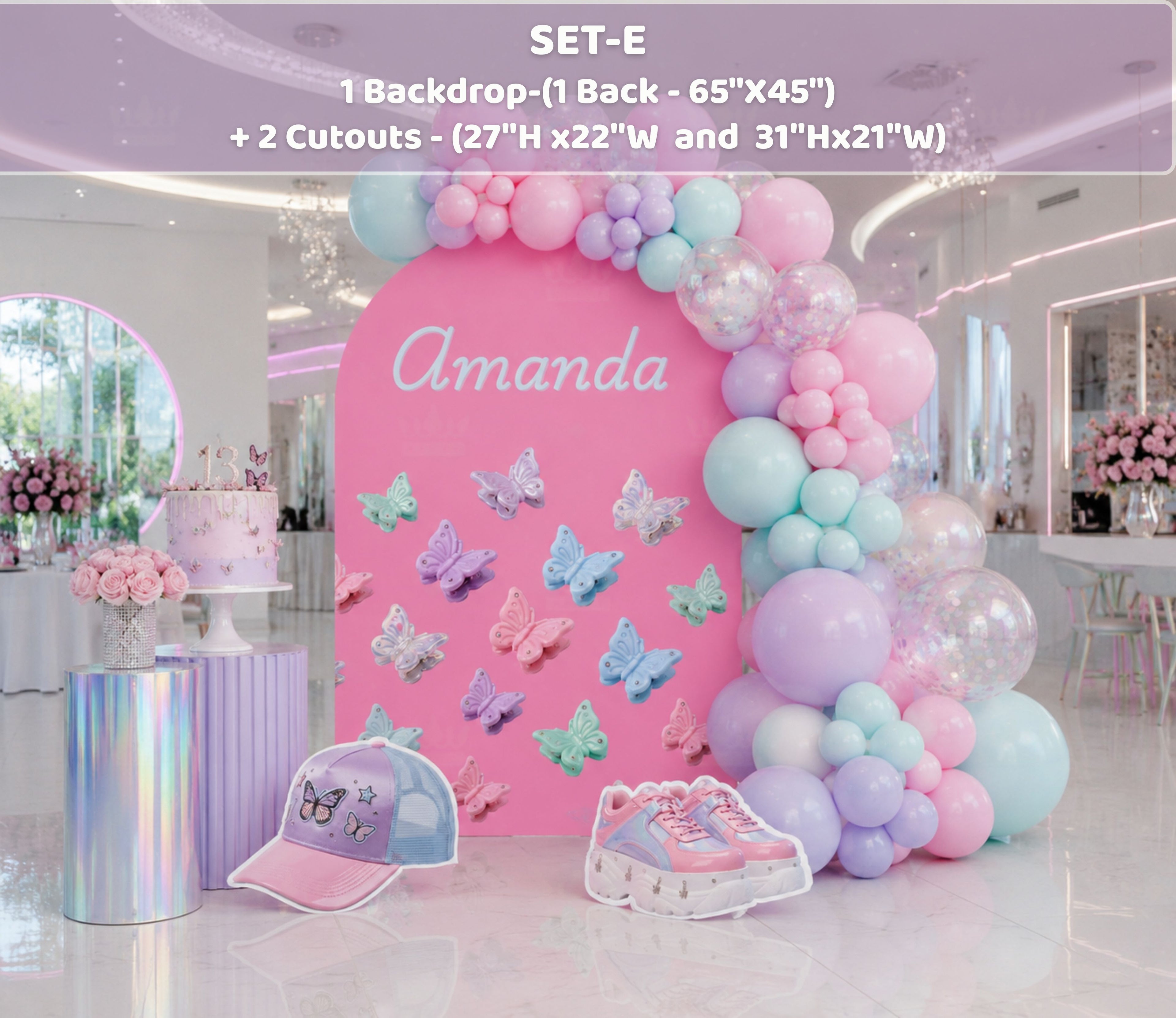 Personalized Teen Birthday Backdrop & Photo Booth | Girly 13th Birthday Party Decorations