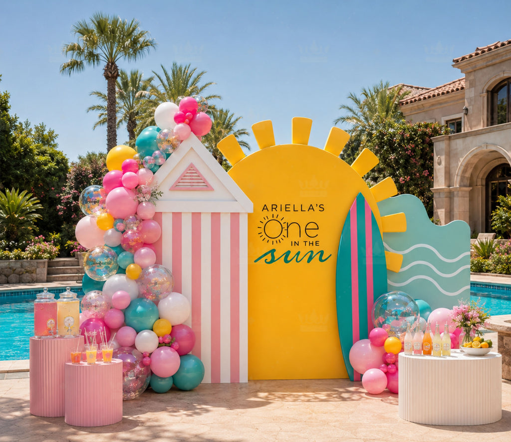 Luxury Summer Party Decorations | Poolside Birthday Backdrop Set for Adults | Tropical Beach Celebration Decor