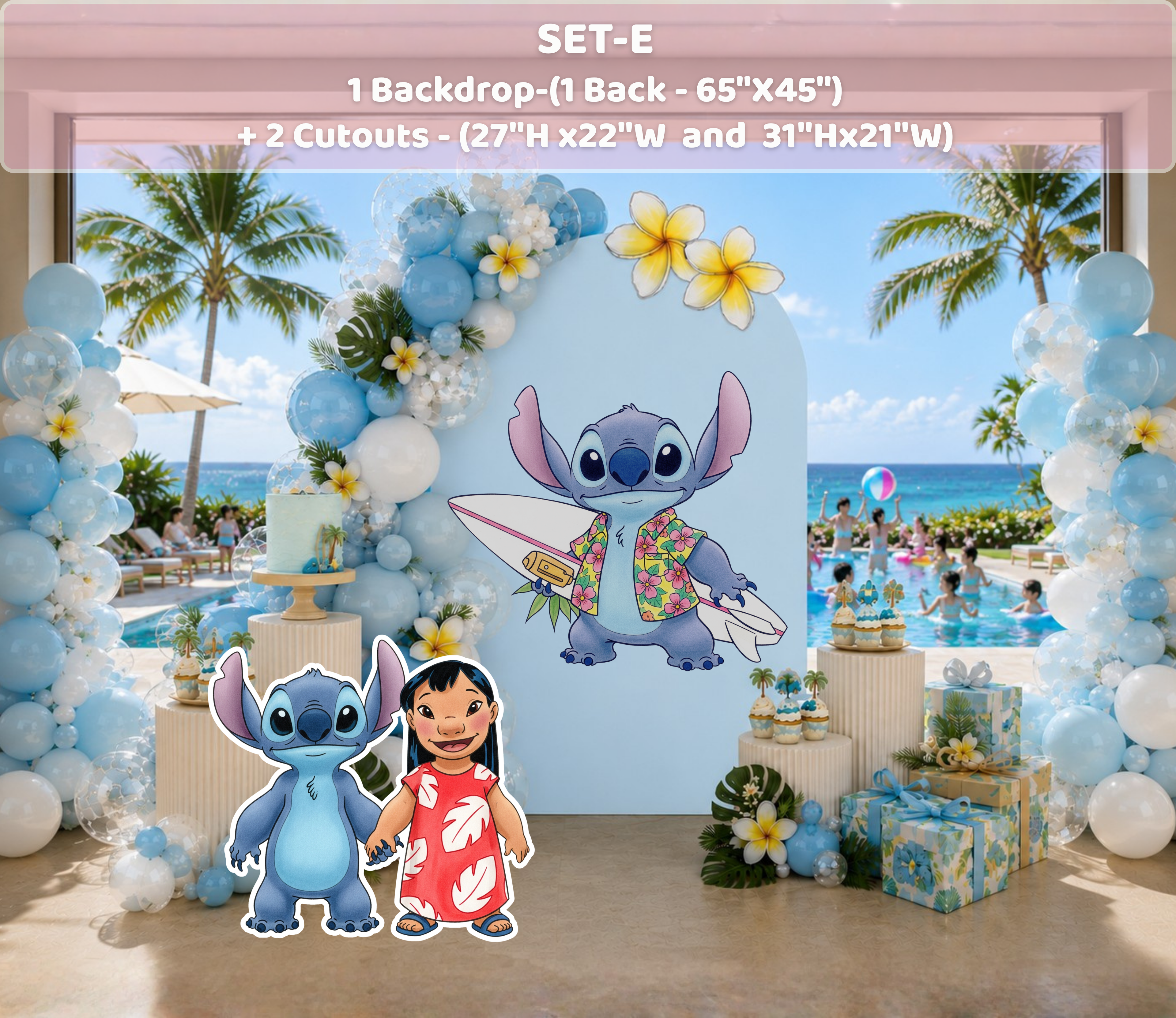 Tropical Birthday Party Backdrop | Custom Hawaiian Cutouts