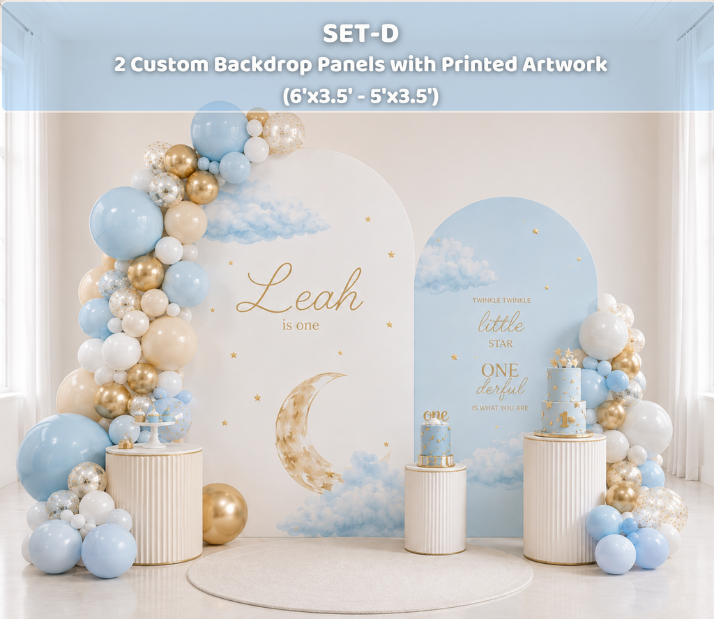 Personalized Heaven Sent Baby Shower Decorations | Celestial Moon & Stars Backdrop & Cutouts | Cloud Baby Boy Party Decor (Copy)
