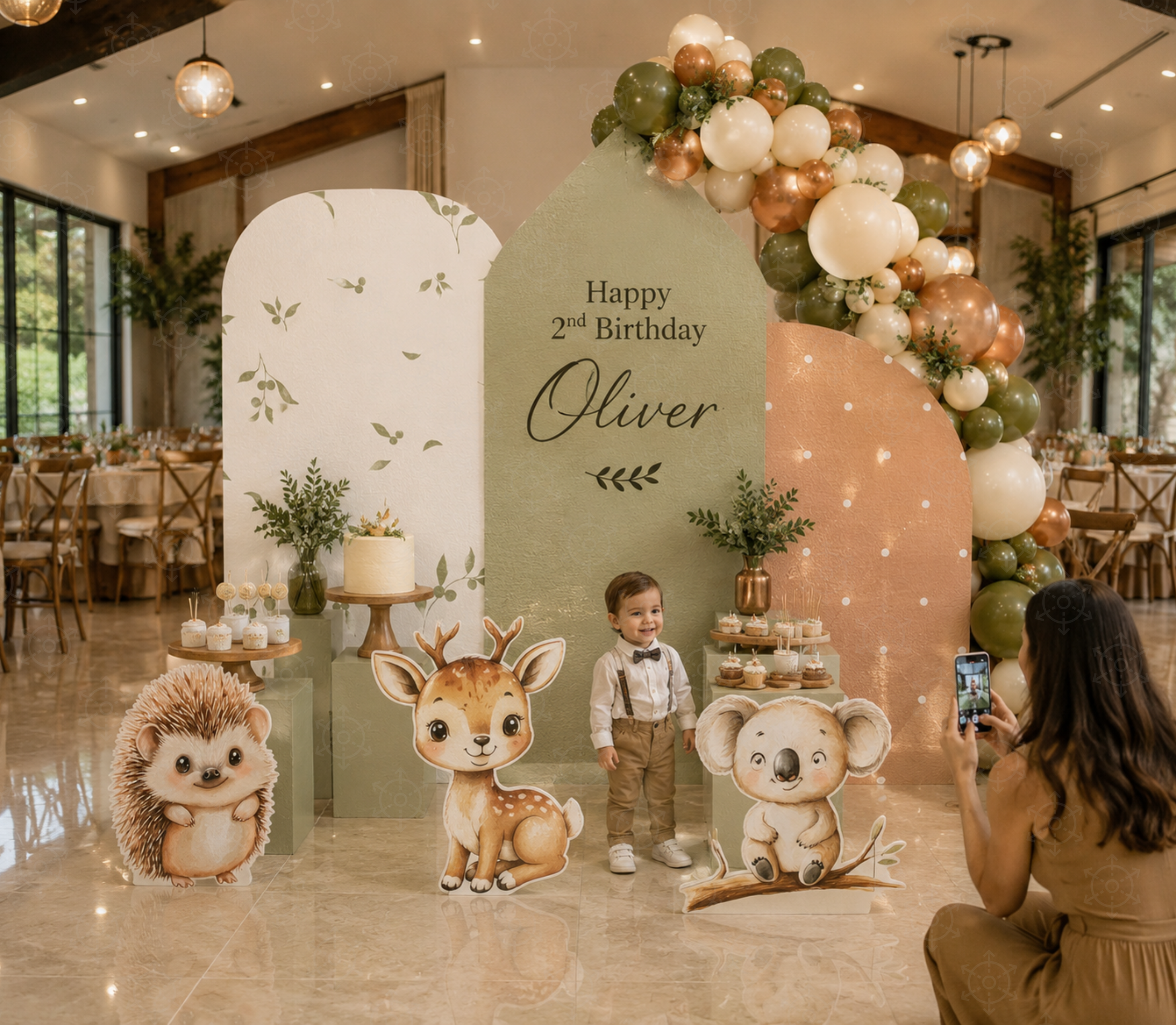 Personalized Little Animal Friends Backdrop & Cutouts | Neutral Baby Shower & First Birthday Decorations