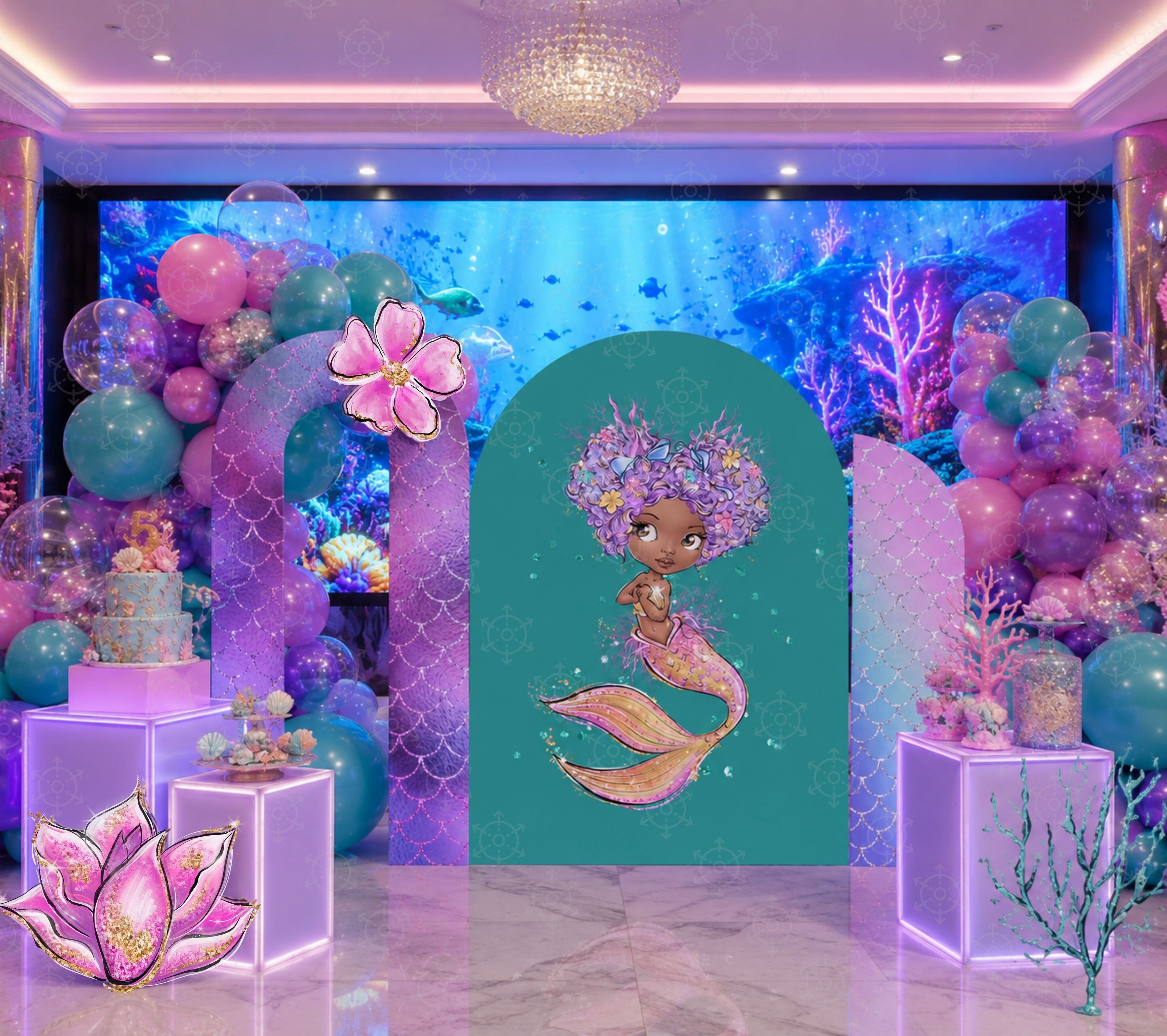 Sweet Little Mermaid First Birthday Decorations | Personalized Little Mermaid Party Decorations