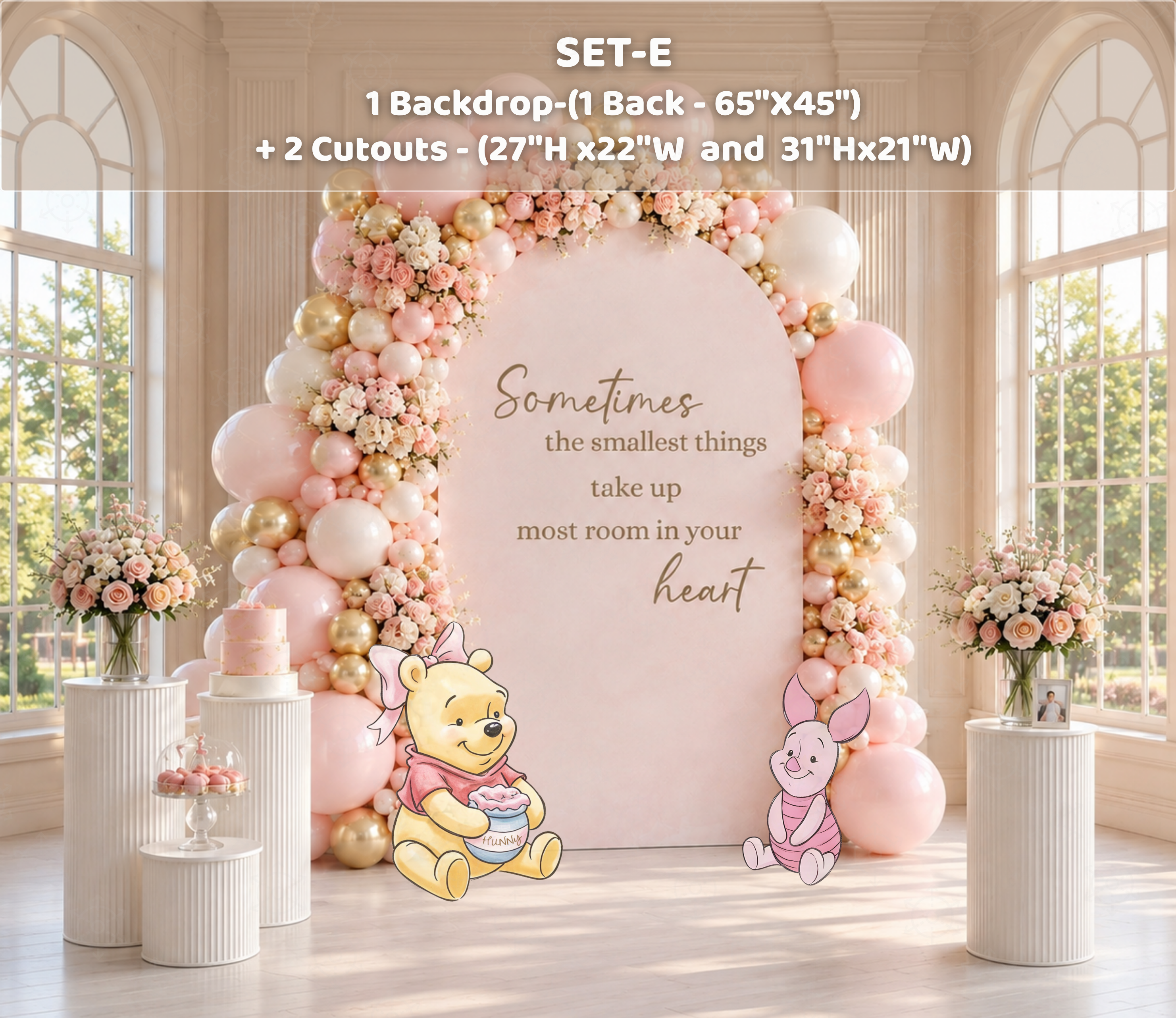 Honey Bear Baby Shower Backdrop & Cutouts | Personalized Pastel Storybook Party Decorations