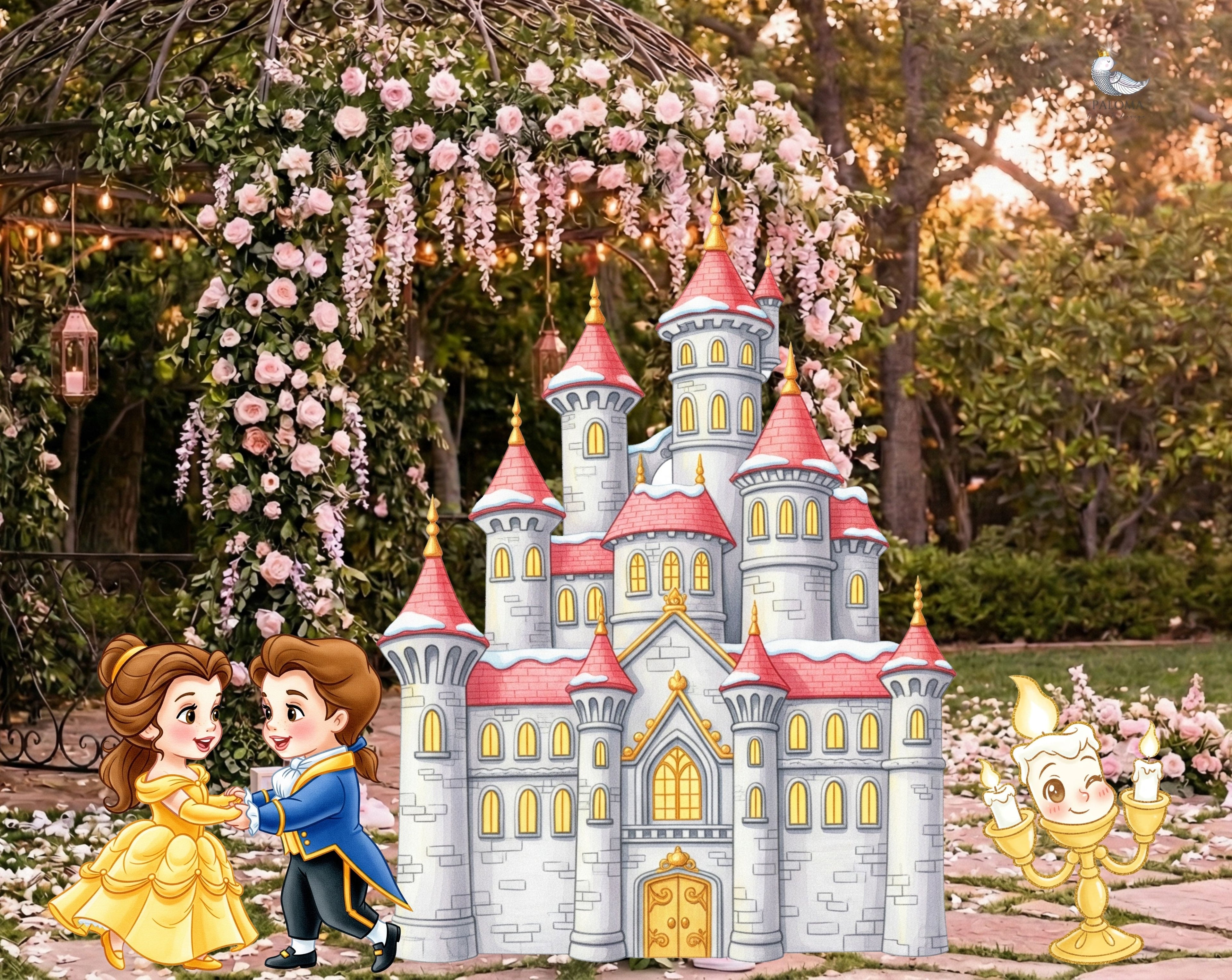 Baby Princess Baby Shower Backdrop & Cutouts | Personalized Fairy Tale Party Decorations