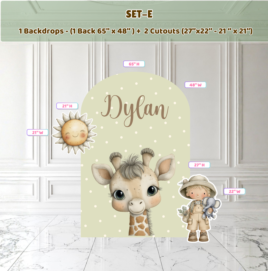 Cute Safari Animal Cutouts & Backdrops Birthday Decor Custom Safari Baby Shower