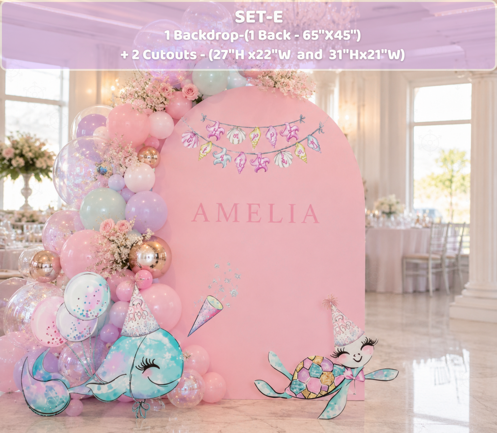 Personalized Mermaid Birthday Backdrop & Cutouts | Under the Sea Party Decorations