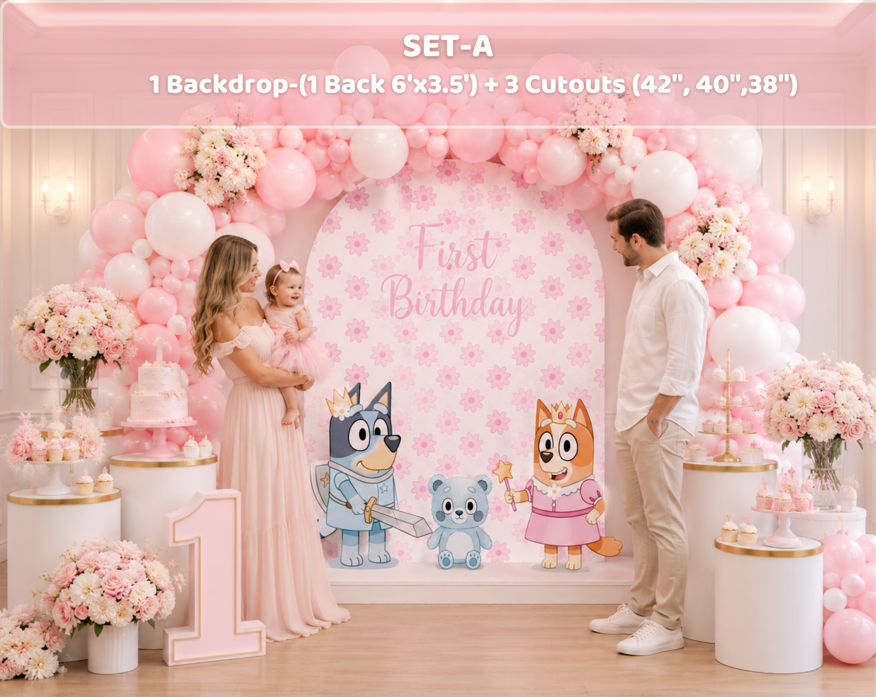 Personalized Puppy Family Party Decorations | First Birthday Backdrop & Character Cutouts (Copy)