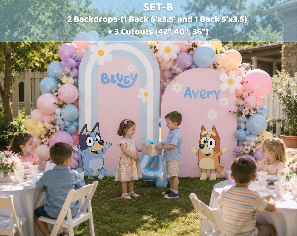 Personalized Puppy Family Party Decorations | First Birthday Backdrop & Character Cutouts (Copy)
