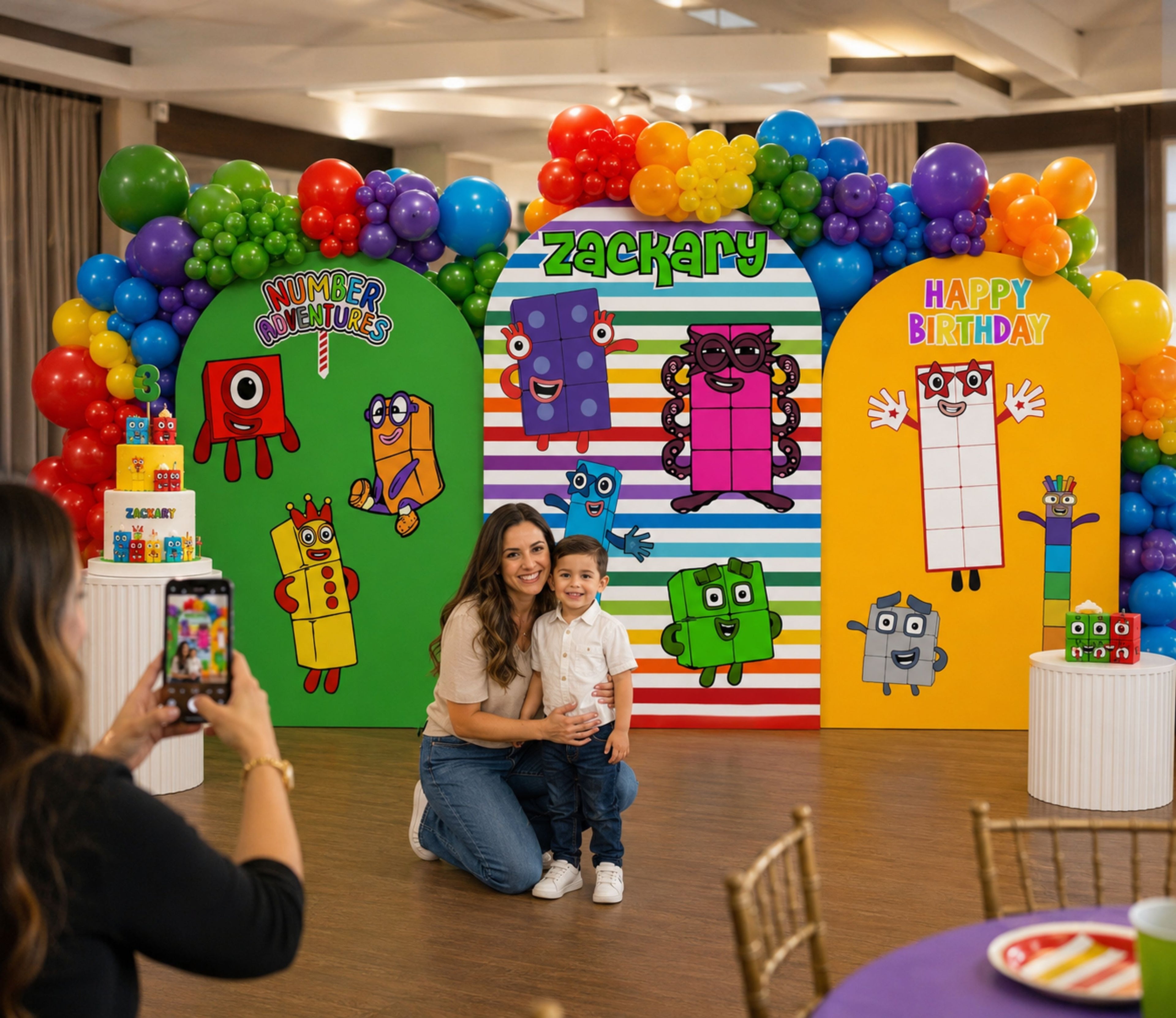 Numberblocks Birthday Backdrop & Cutouts | Personalized Kids Party Decorations