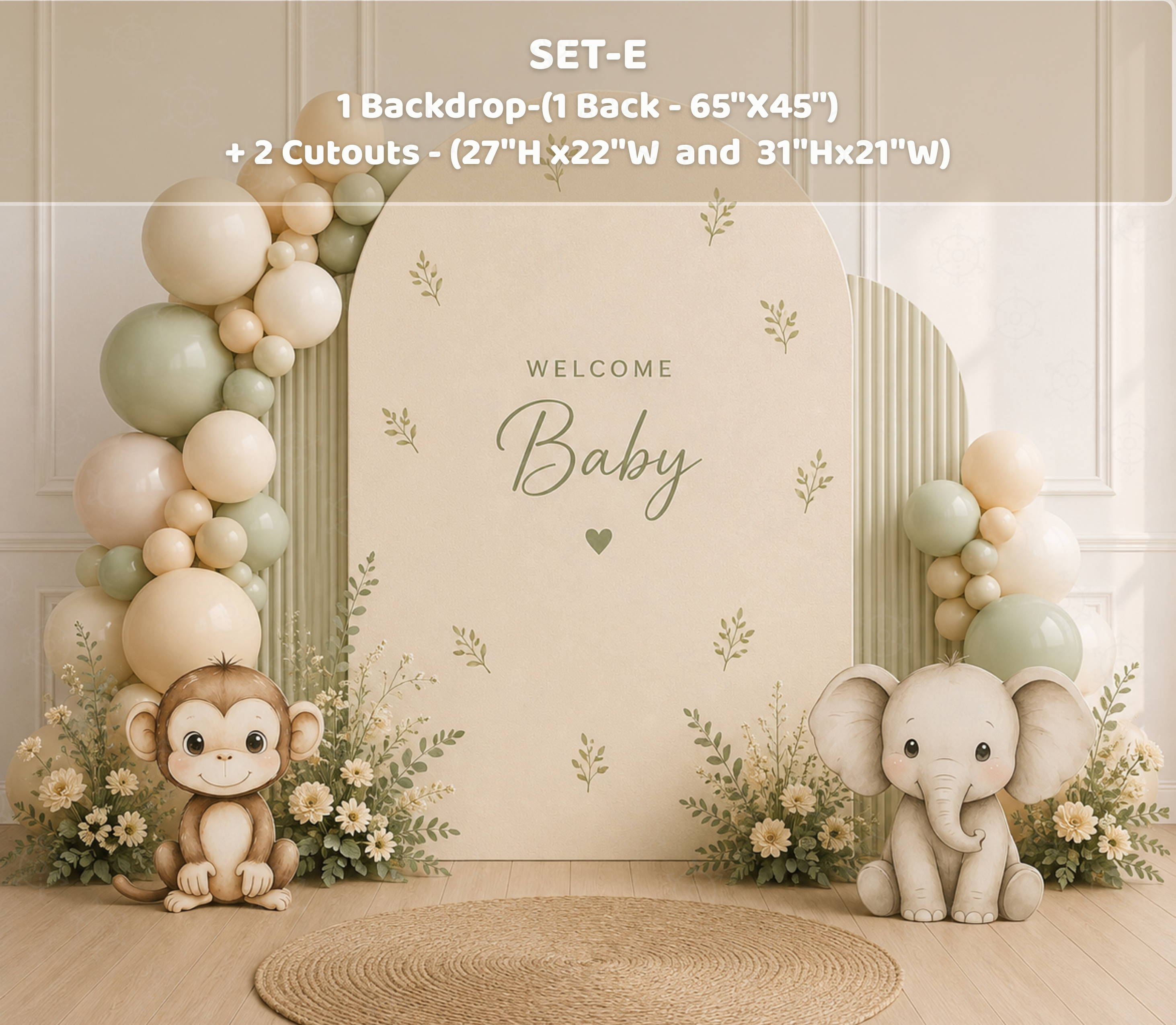 Personalized Little Animal Friends Backdrop & Cutouts | Neutral Baby Shower & First Birthday Decorations