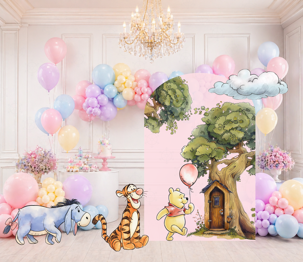 Honey Bear Baby Shower Backdrop & Cutouts | Personalized Pastel Storybook Party Decorations