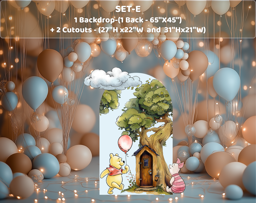 Personalized Classic Bear Party Decorations | Woodland Baby Shower Backdrop & Character Cutouts (Copy)