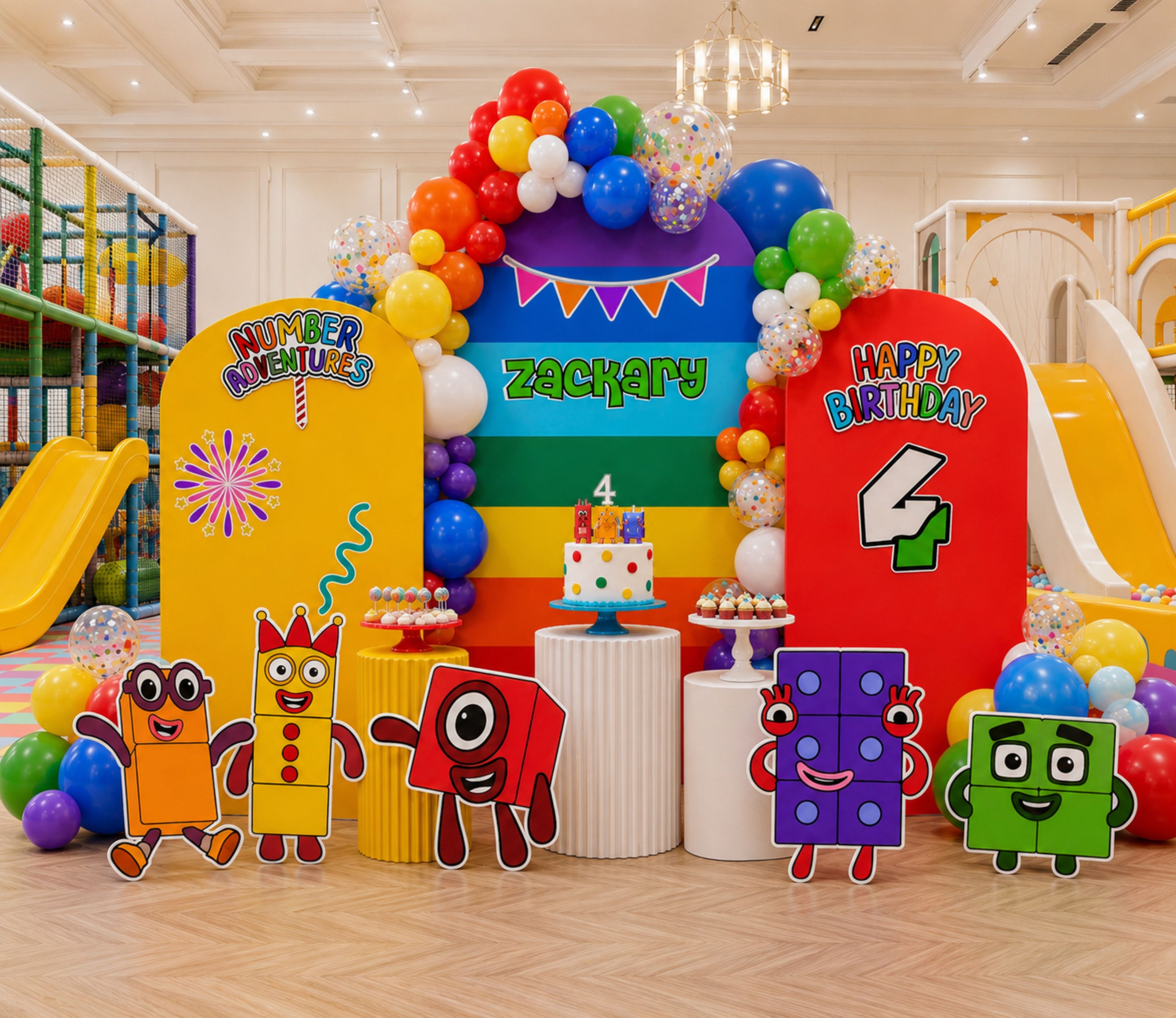 Numberblocks Birthday Backdrop & Cutouts | Personalized Kids Party Decorations