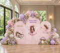 Personalized Pink Fairy Birthday Backdrop & Cutouts | Enchanted First Birthday Decorations
