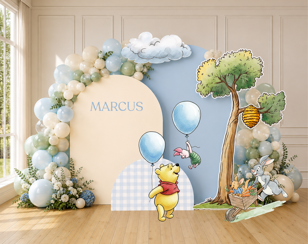 Personalized Classic Bear Party Decorations | Woodland Baby Shower Backdrop & Character Cutouts (Copy)