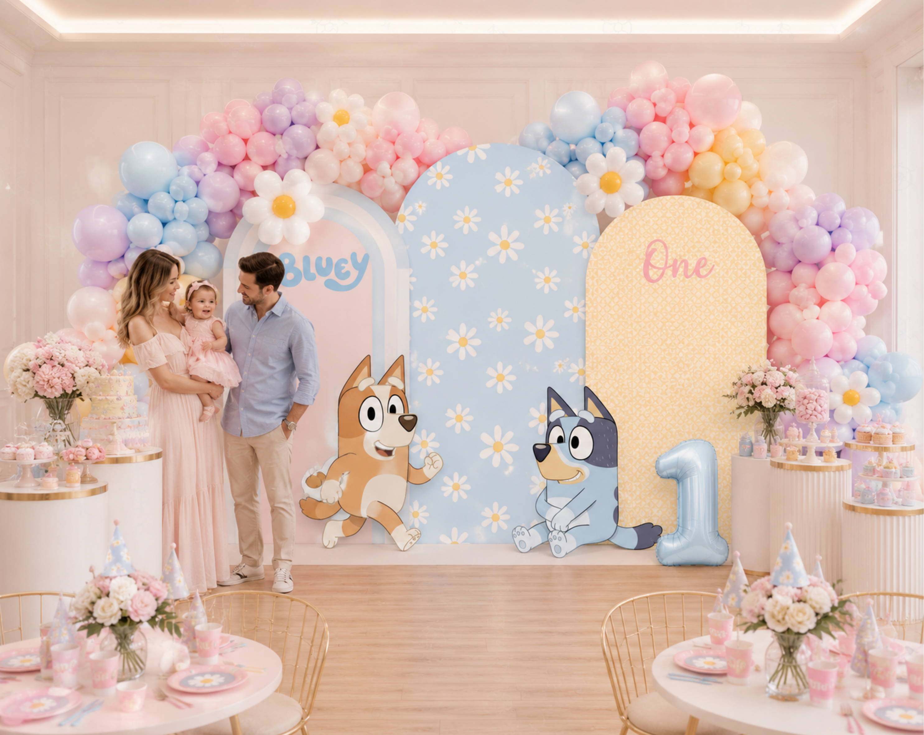 Personalized Puppy Family Party Decorations | First Birthday Backdrop & Character Cutouts (Copy)