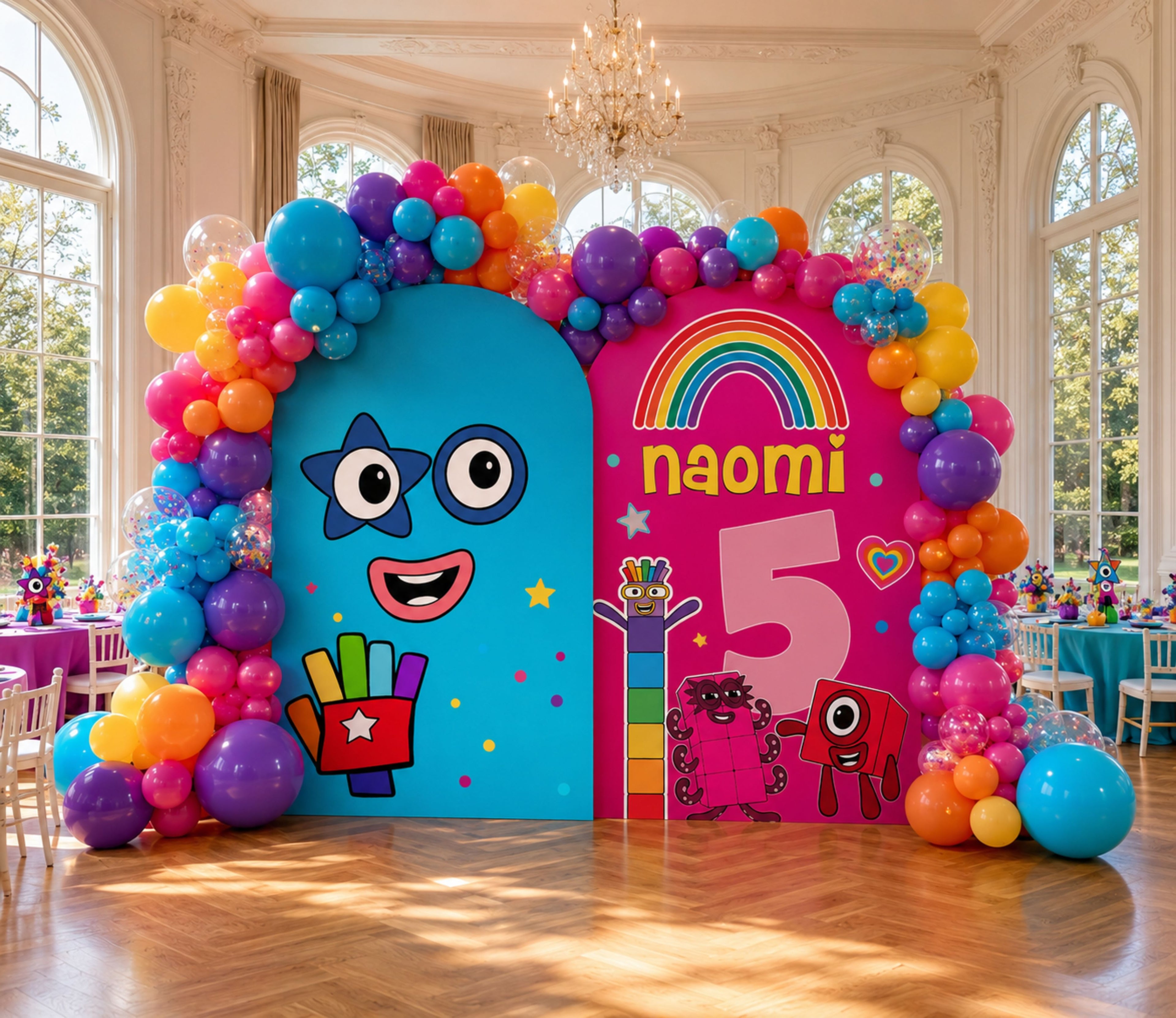 Numberblocks Birthday Backdrop & Cutouts | Personalized Kids Party Decorations
