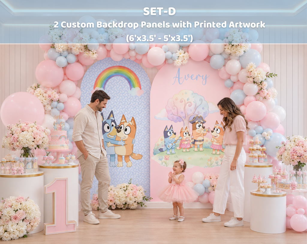 Personalized Puppy Family Party Decorations | First Birthday Backdrop & Character Cutouts (Copy)