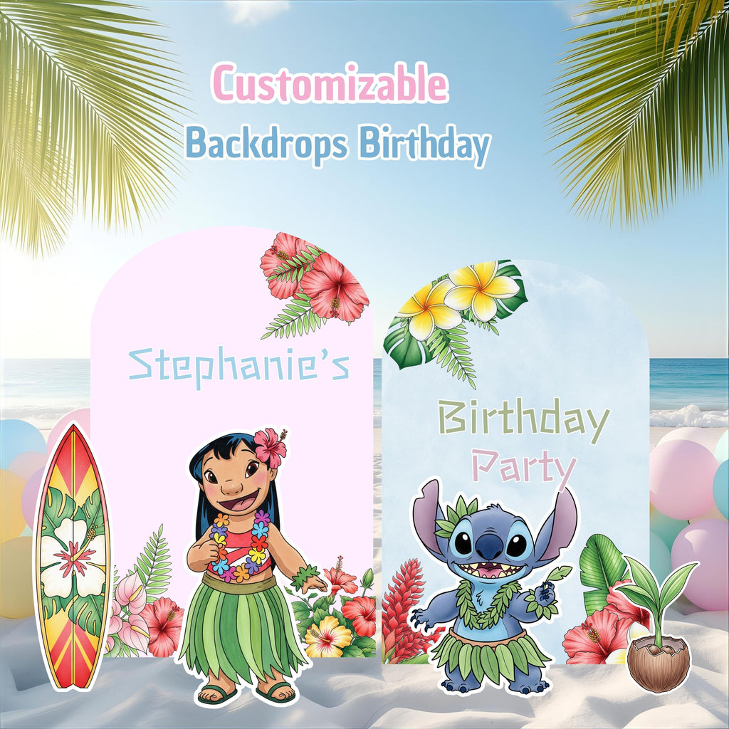 Tropical Birthday Party Backdrop | Custom Hawaiian Cutouts