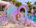 Mermaid Birthday Backdrop Set: Under The Sea Party Decor, Photo Booth Props