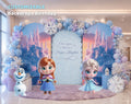 Baby Ice Princess Birthday Backdrop & Cutouts | Cute Winter Princess Party Decorations