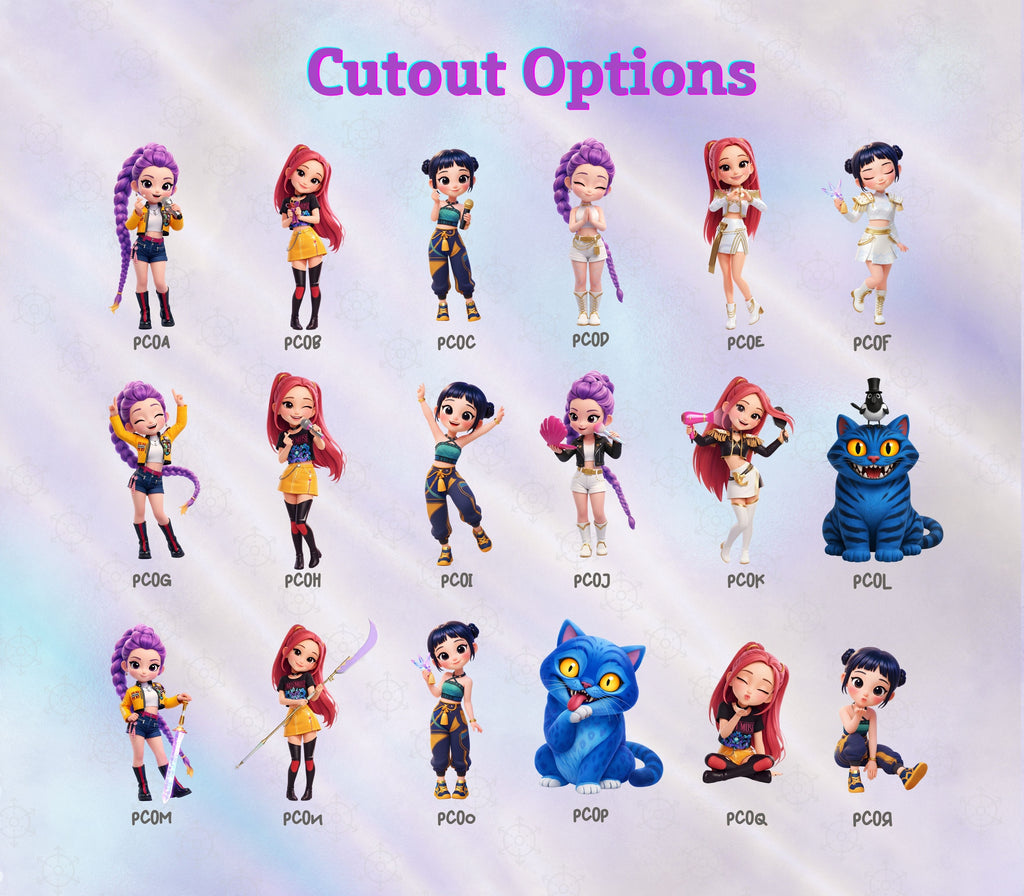 Chibi Teen Idol Party Backdrop & Standee Cutouts | Personalized Concert Birthday Decorations
