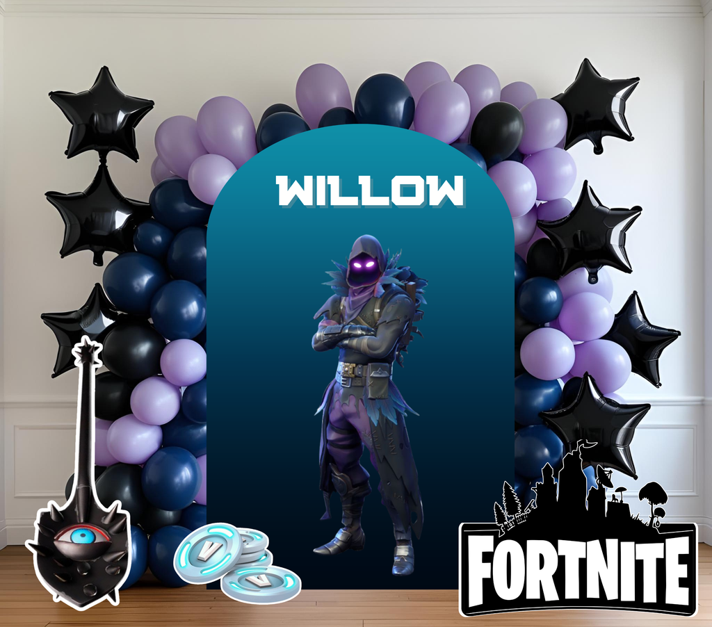 Personalized Battle Game Birthday Backdrop & Cutouts | Gamer Party Decorations
