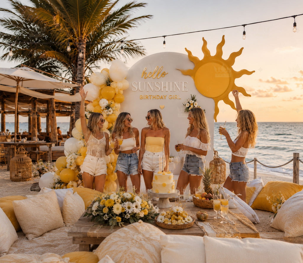 Luxury Summer Party Decorations | Poolside Birthday Backdrop Set for Adults | Tropical Beach Celebration Decor