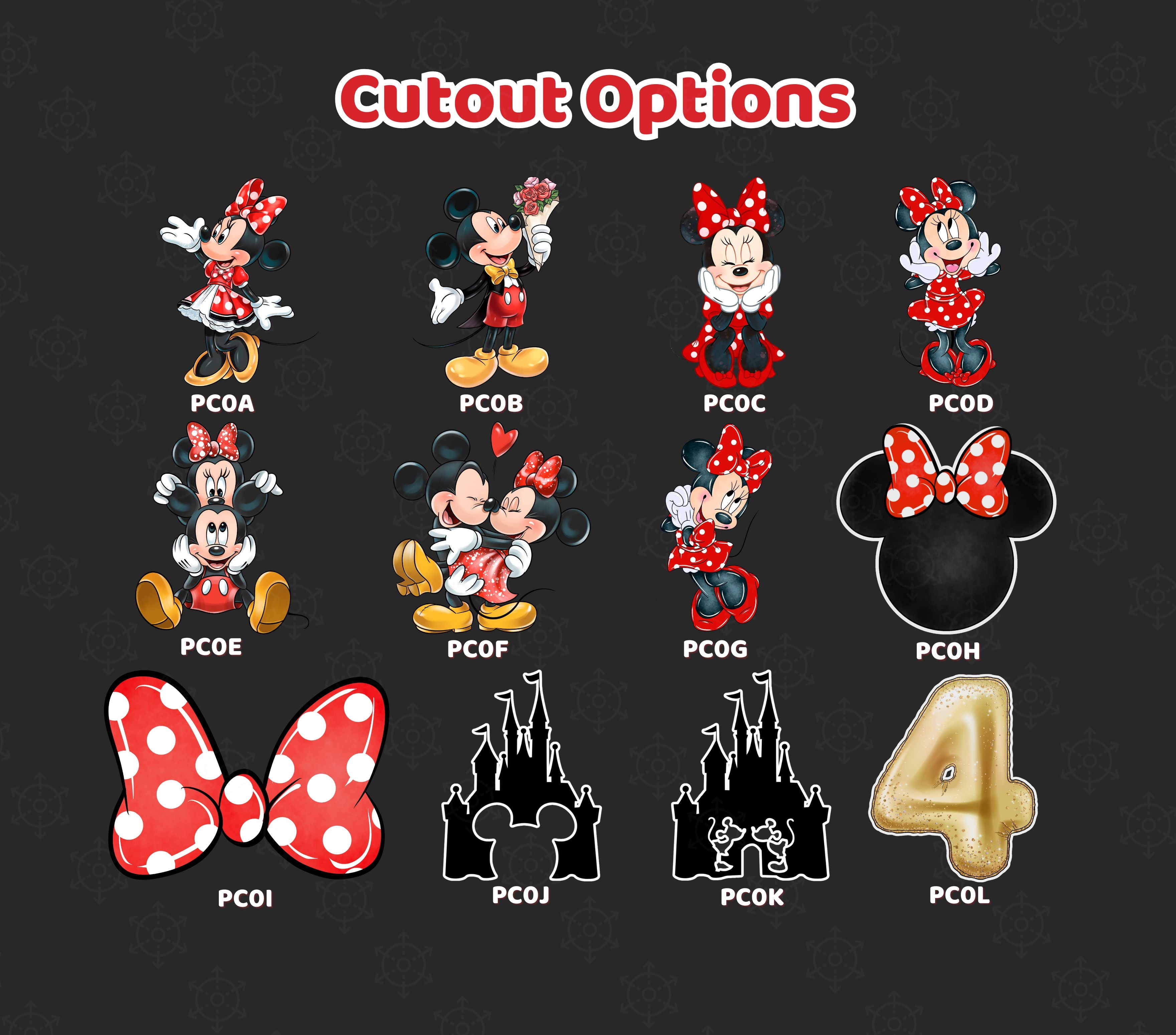 Classic Mouse Birthday Backdrop & Cutouts | Personalized Red Black Gold Party Decorations