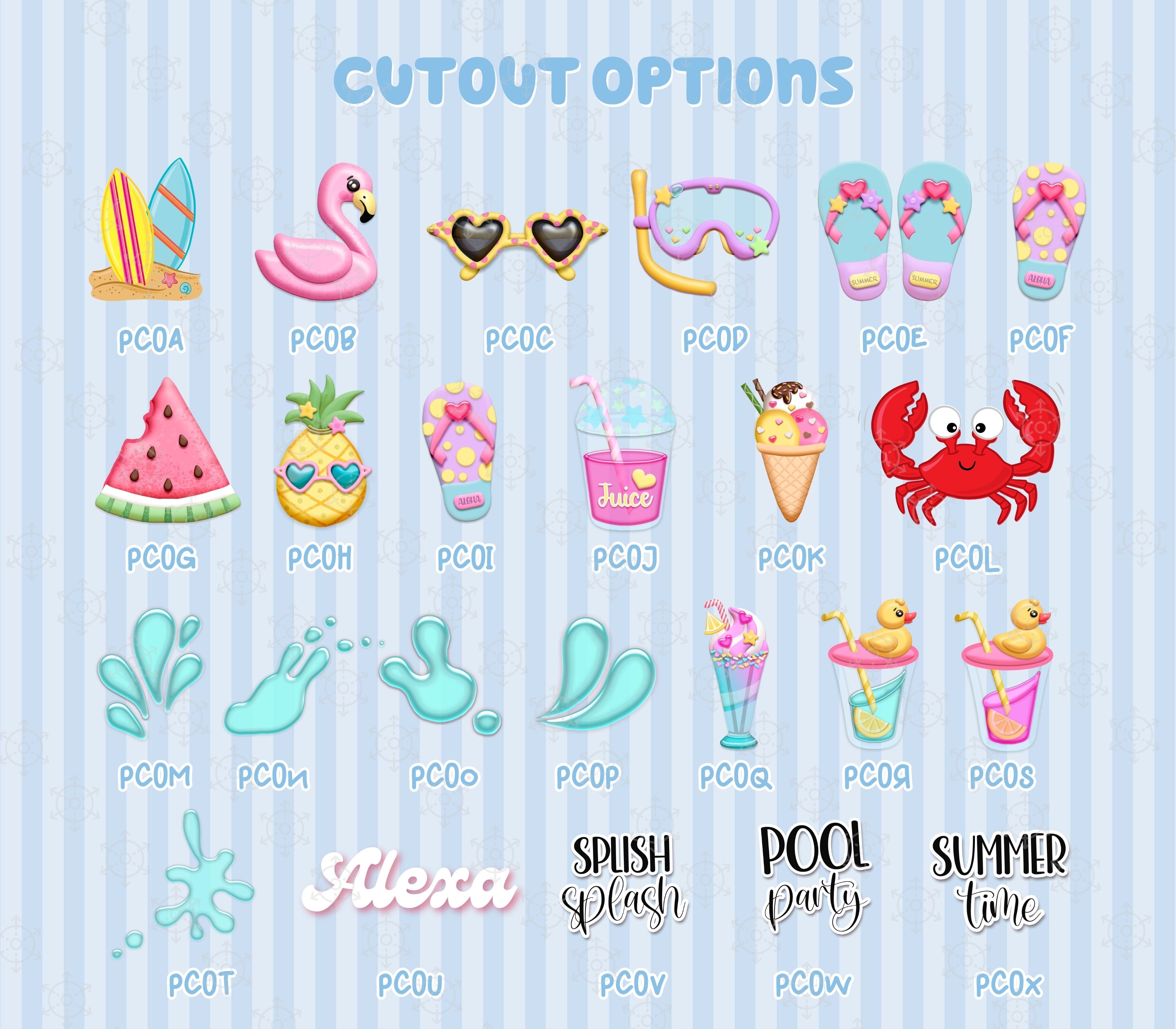 Personalized Summer Birthday Backdrop & Cutouts | Kids Party Decorations