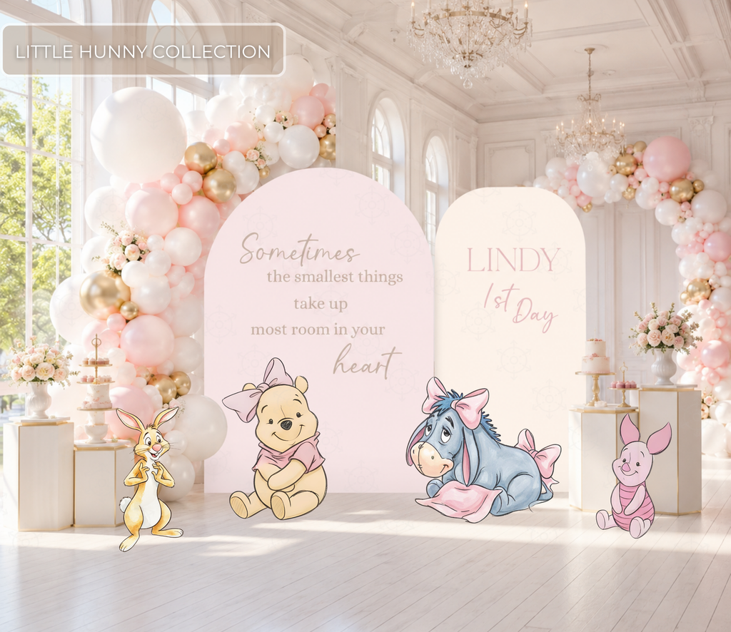 Honey Bear Baby Shower Backdrop & Cutouts | Personalized Pastel Storybook Party Decorations