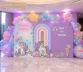 Custom Unicorn Birthday Backdrops & Cutouts | Pink Pastel Unicorn Party Decorations